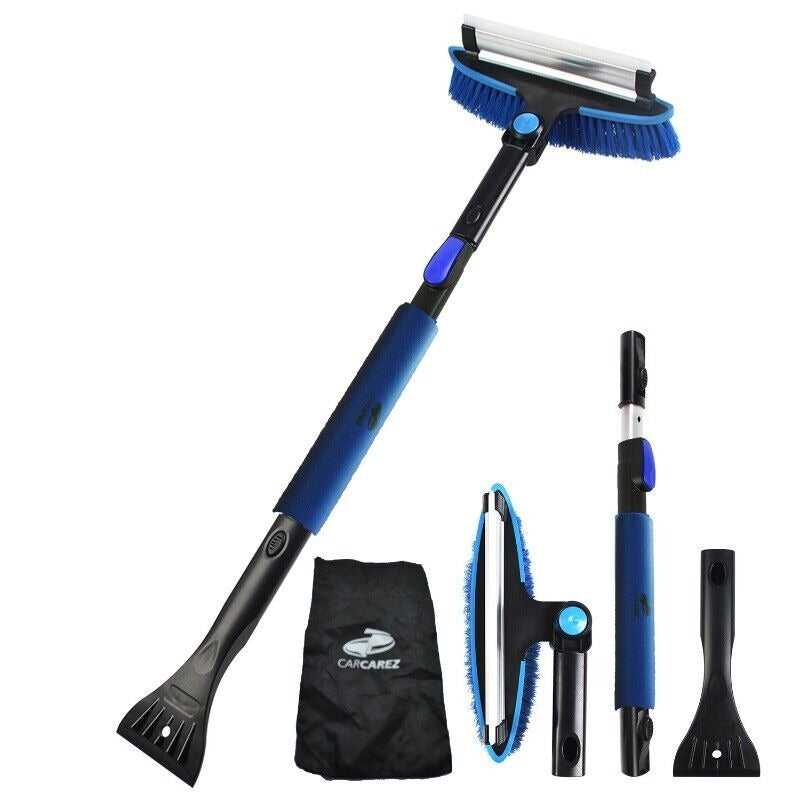 31-39 Inch Adjustable Snow Shovel with Ice Scraper & Broom - Heavy Duty Extendable Snow Removal Tool for Driveway, Sidewalk & Car - Winter Essential for Home & Outdoor Use