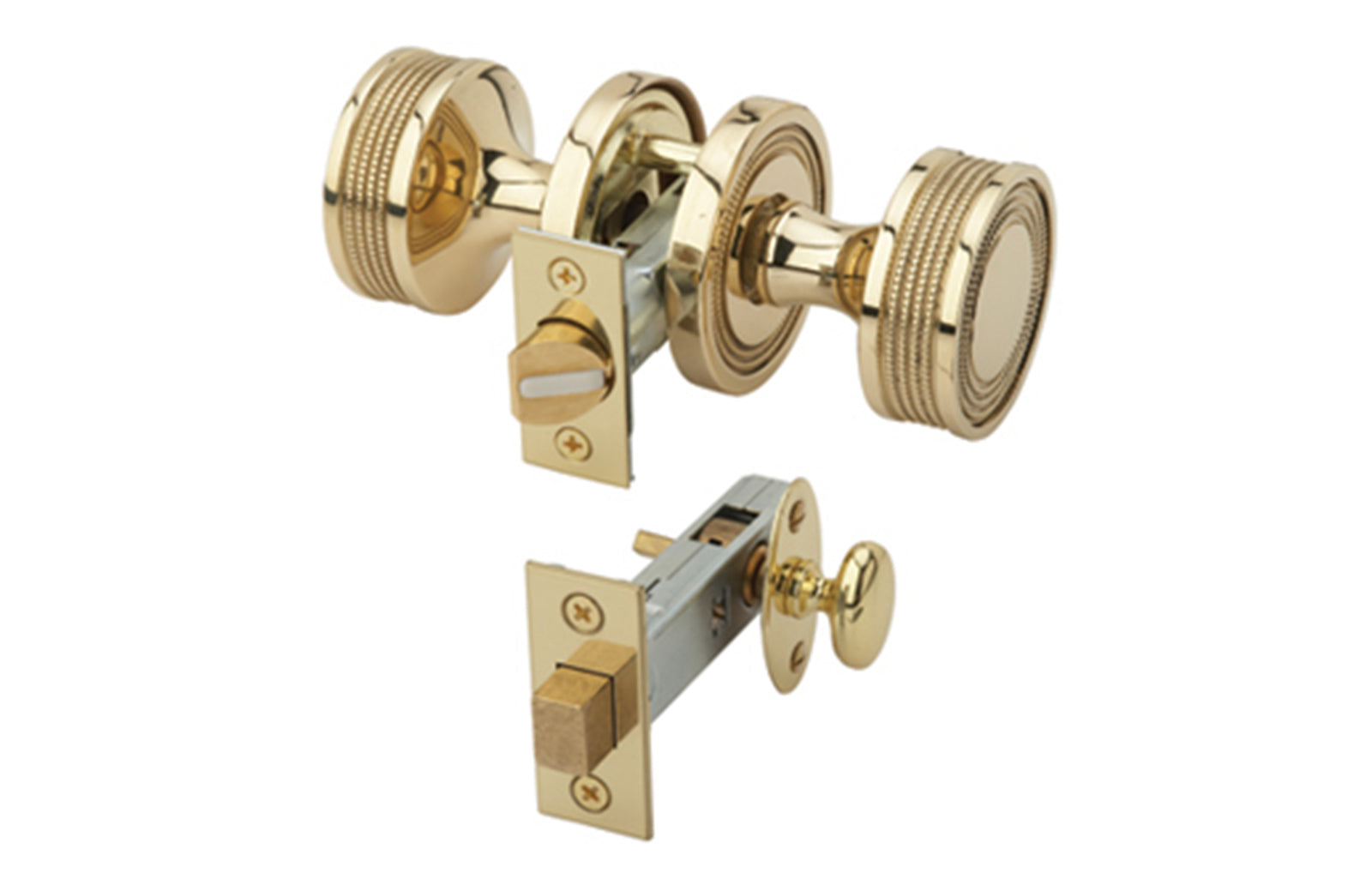 Vintage Georgian Style Door Knob with Privacy Bolt 5013 - Classic Interior Door Hardware for Bedrooms, Bathrooms & Closets