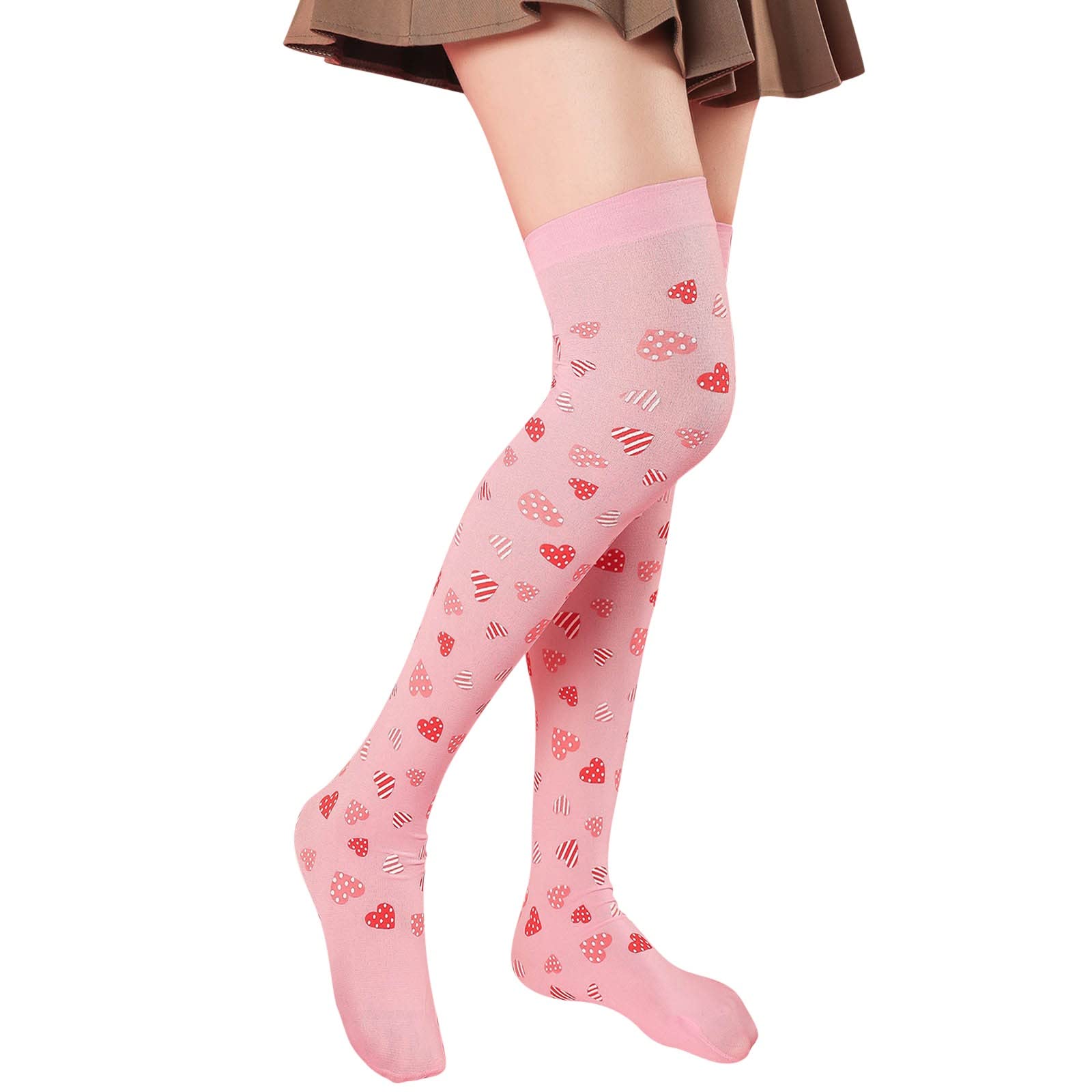 iZZZHH Red Bow Dot Knee High Socks for Women & Teens - Valentine's Cotton Blend Comfy Socks for Gifts & Casual Wear