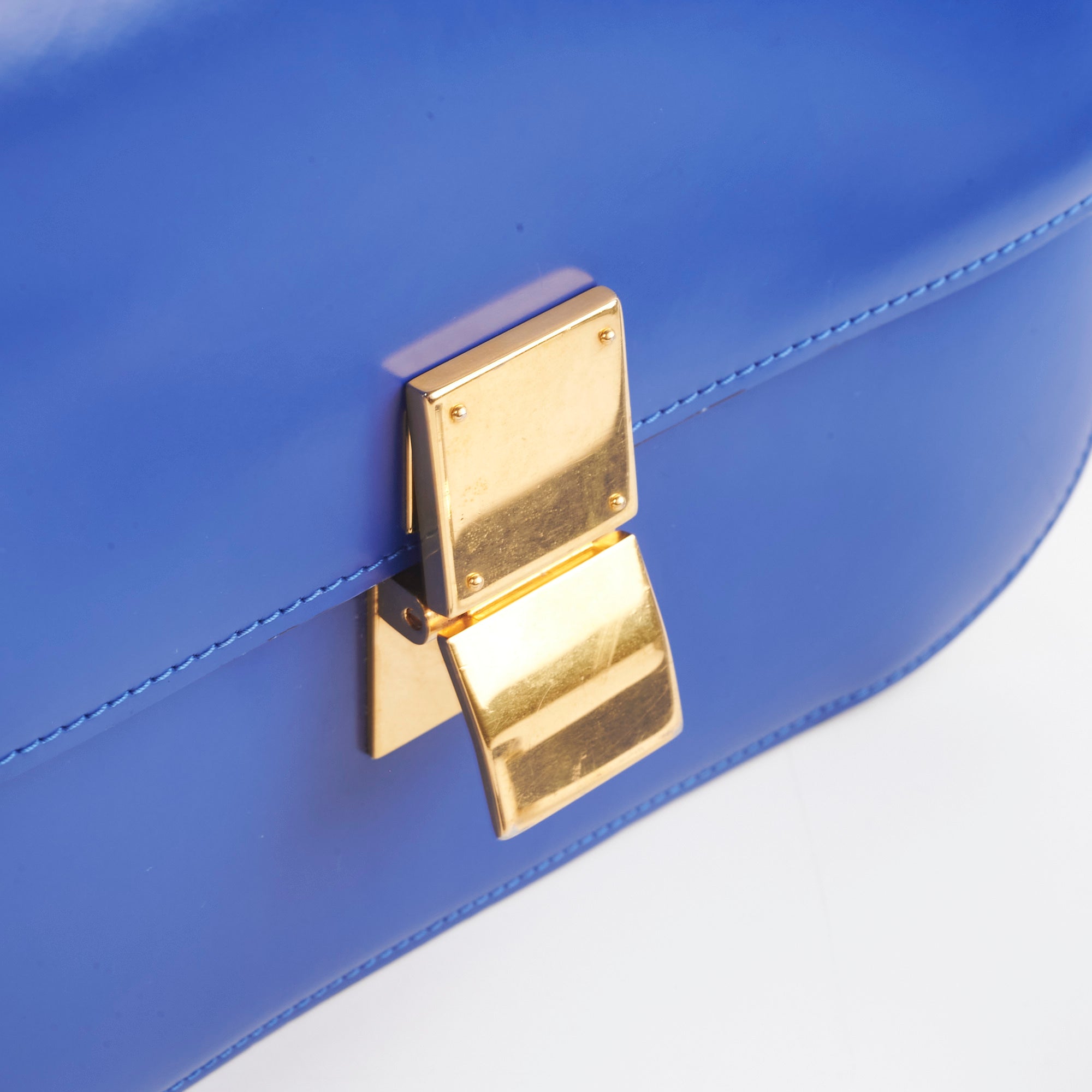 Celine Medium Royal Blue Box Crossbody Bag - Luxury Leather Shoulder Bag for Women | Perfect for Work, Travel & Evening Events