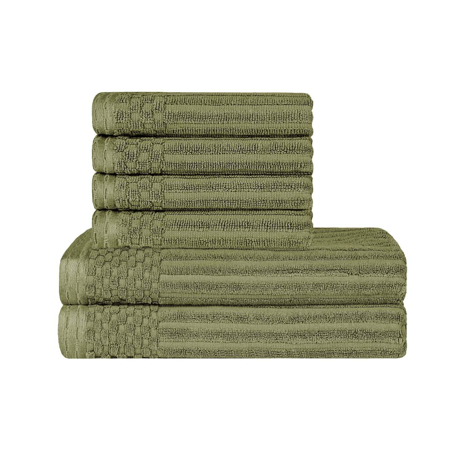 Premium Soho Ribbed Textured Cotton Bath Towel Set - Ultra Absorbent, Quick-Drying Hand & Bath Towels for Spa, Gym, and Luxury Home Use