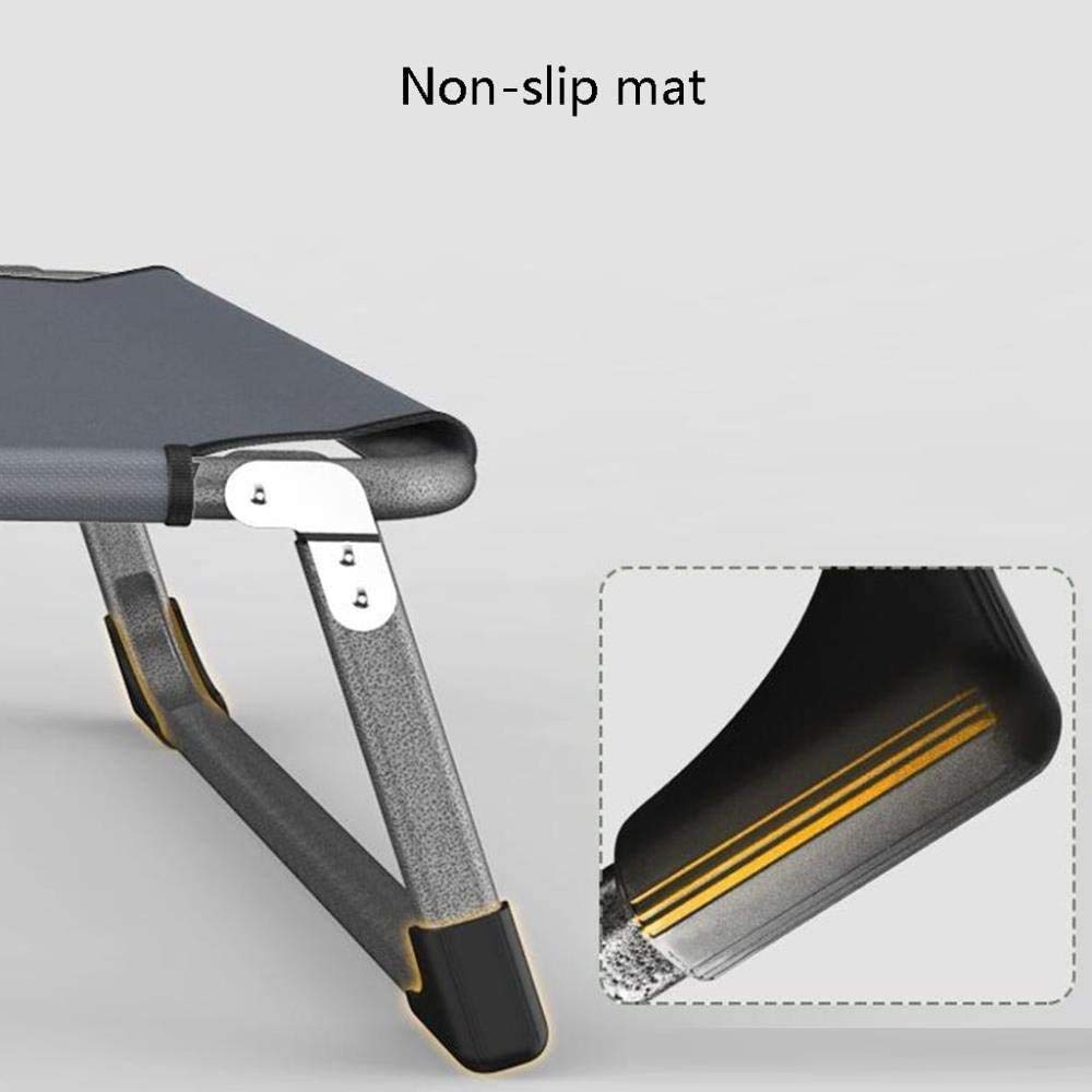 Heavy Duty Folding Chair Bed with Cushion - Extra Wide Grey Lounge Chair for Camping, Outdoor, Office, Sports & Hiking - Perfect for Relaxation, Resting and Small Space Living