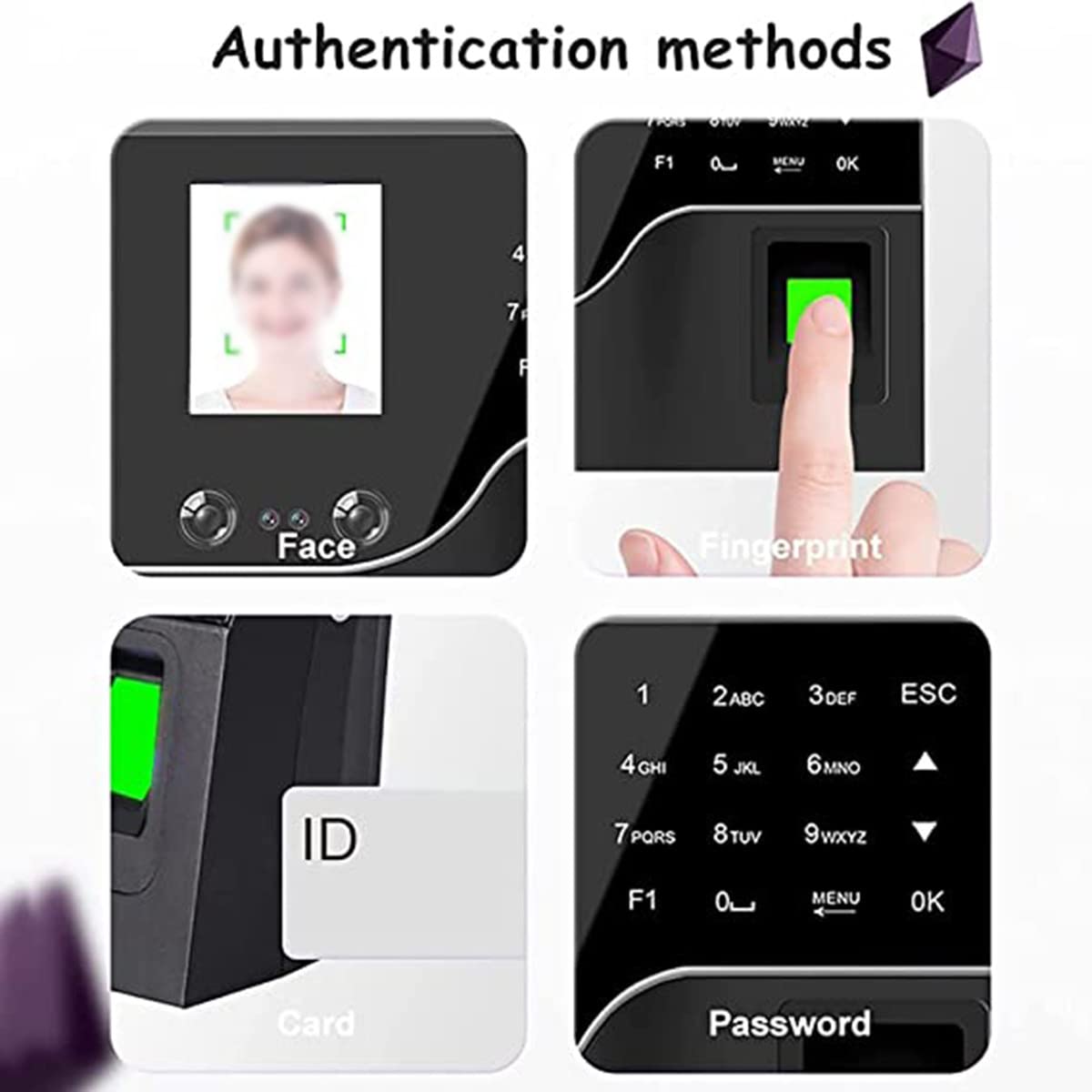 Employee Time Clock Machine with Face Recognition & Fingerprint - Punch in/Out System for Small Business | Ideal for Office Attendance Tracking & Workforce Management