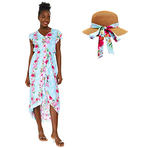 Pink Turquoise Hibiscus Vine + Hat