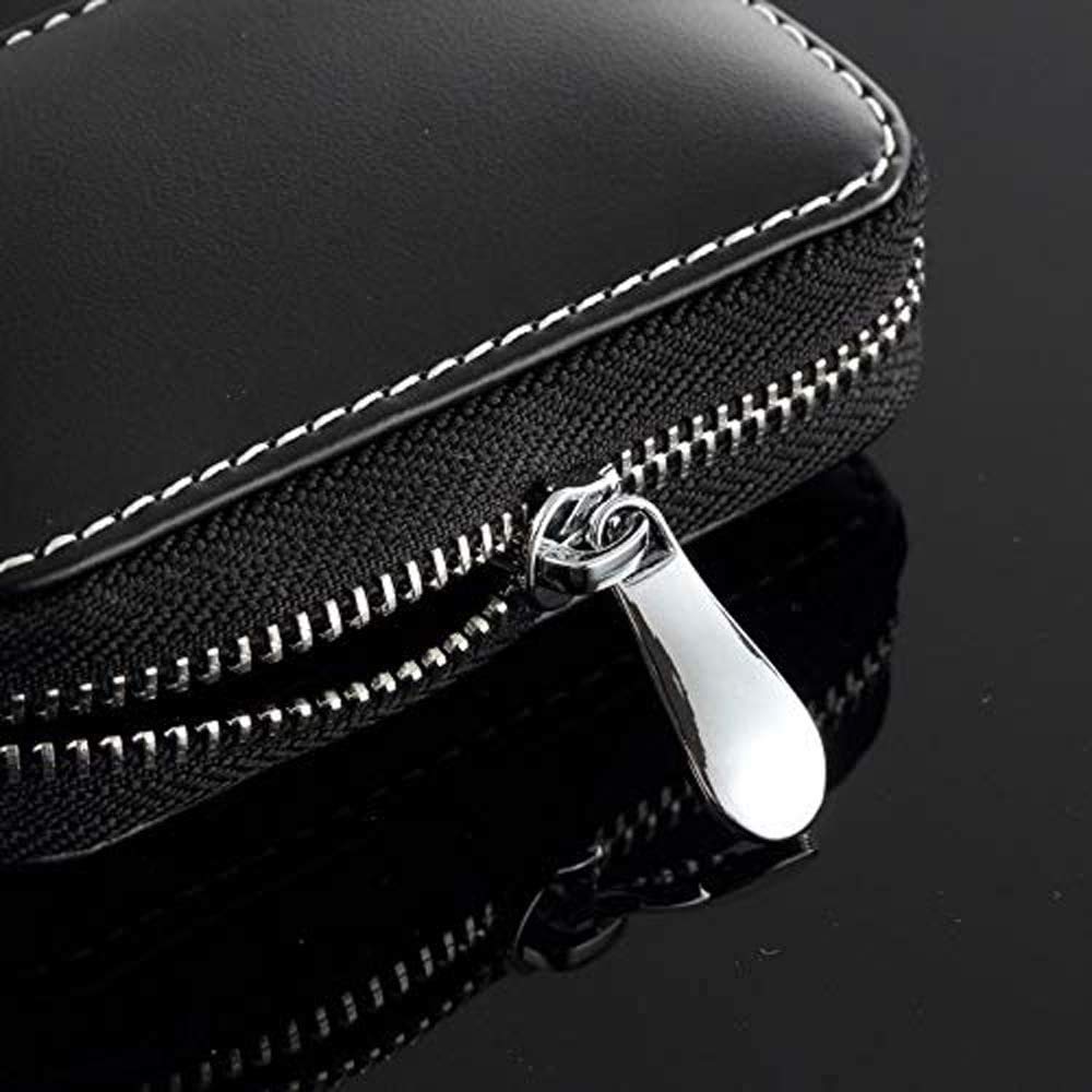 Alfa Romeo Key Case - Black Leather Remote Keychain for Car Keys