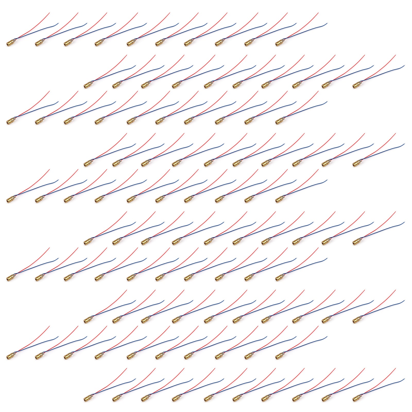 100Pcs 650nm 6mm 5V 5mW Red Laser Diode Module - Mini Dot Laser Head for DIY Projects, Science Experiments, and Laser Pointers (WL)
