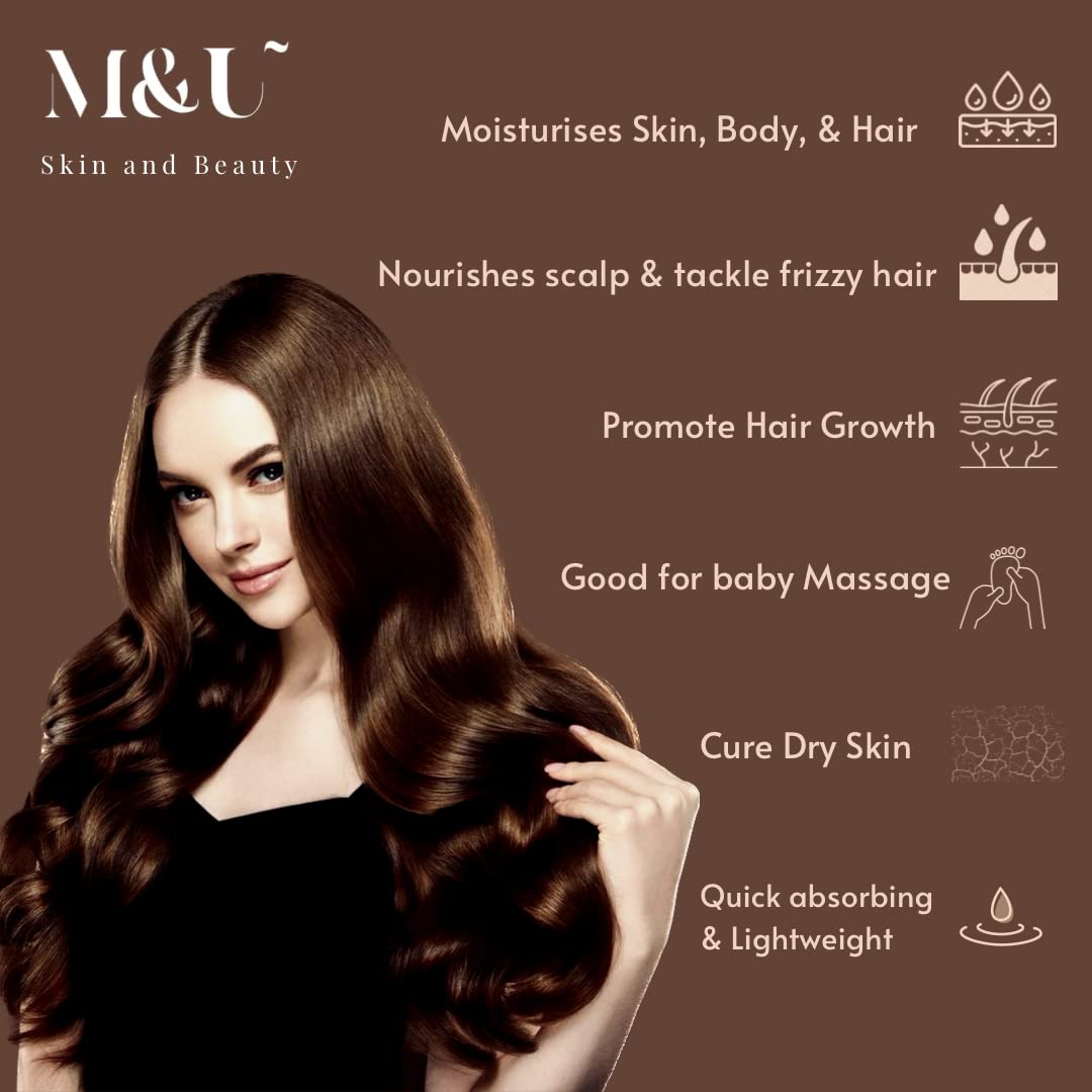 Pure Organic Virgin Coconut & Vitamin E Oil for Hair Growth & Skin Care - 100% Cold Pressed, Natural Moisturizer for Dry Hair & Face - 100ml | Perfect for Daily Hair Treatment & Massage Therapy