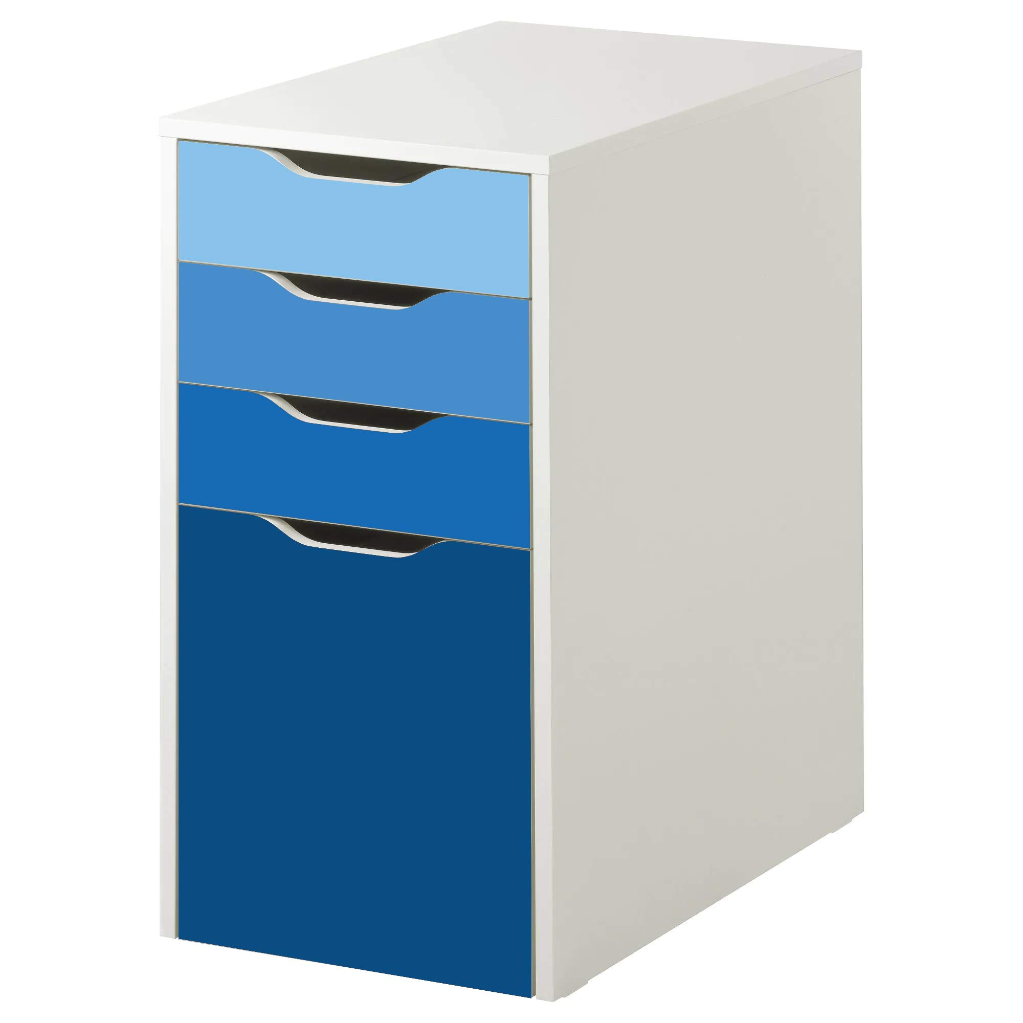 Blue Ombre Self-Adhesive Decals for IKEA Alex Drawers - Peel & Stick Furniture Stickers, Removable Skin for 4-Drawer Unit - Perfect for Bedroom, Office & Dorm Room Organization