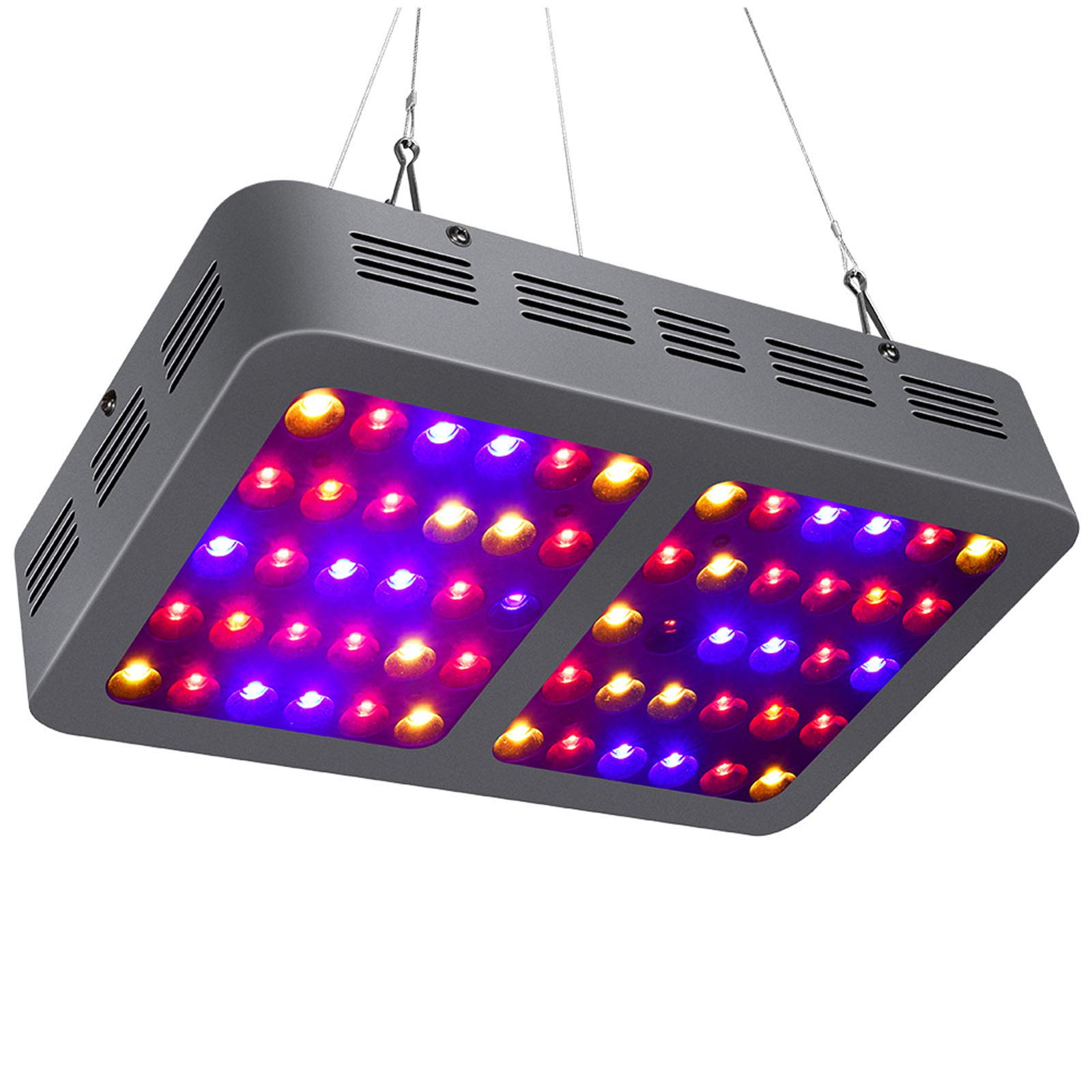 600W Full-Spectrum LED Grow Light for Indoor Plants - Adjustable Hanging Plant Light with 90 LEDs - Perfect for Vegetables, Flowers, Hydroponics & Greenhouse Gardening