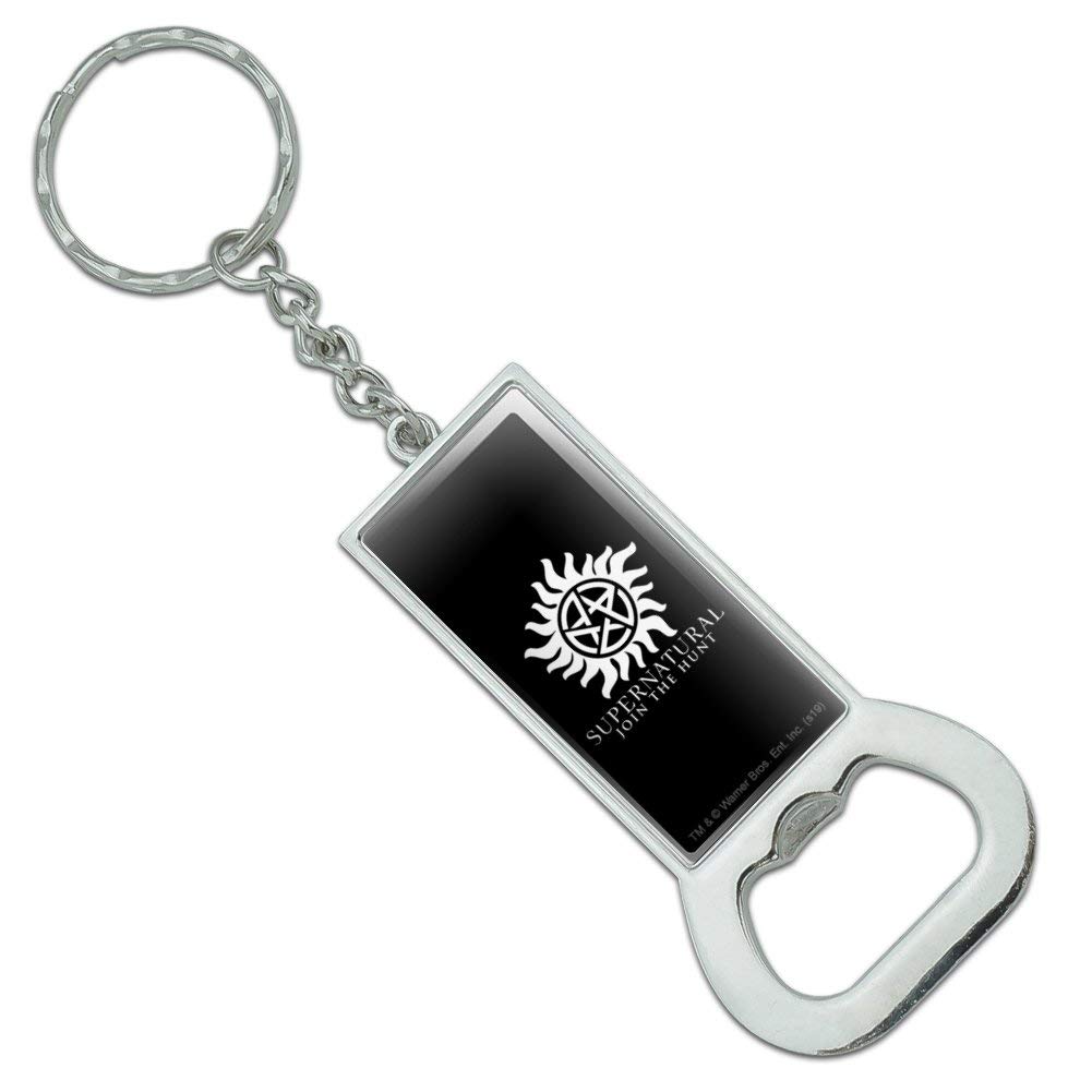 Supernatural Anti-Possession Symbol Keychain - Chrome Plated Metal Bottle Opener & Protective Amulet - Perfect for Fans, Collectors and Everyday Carry (EDC)