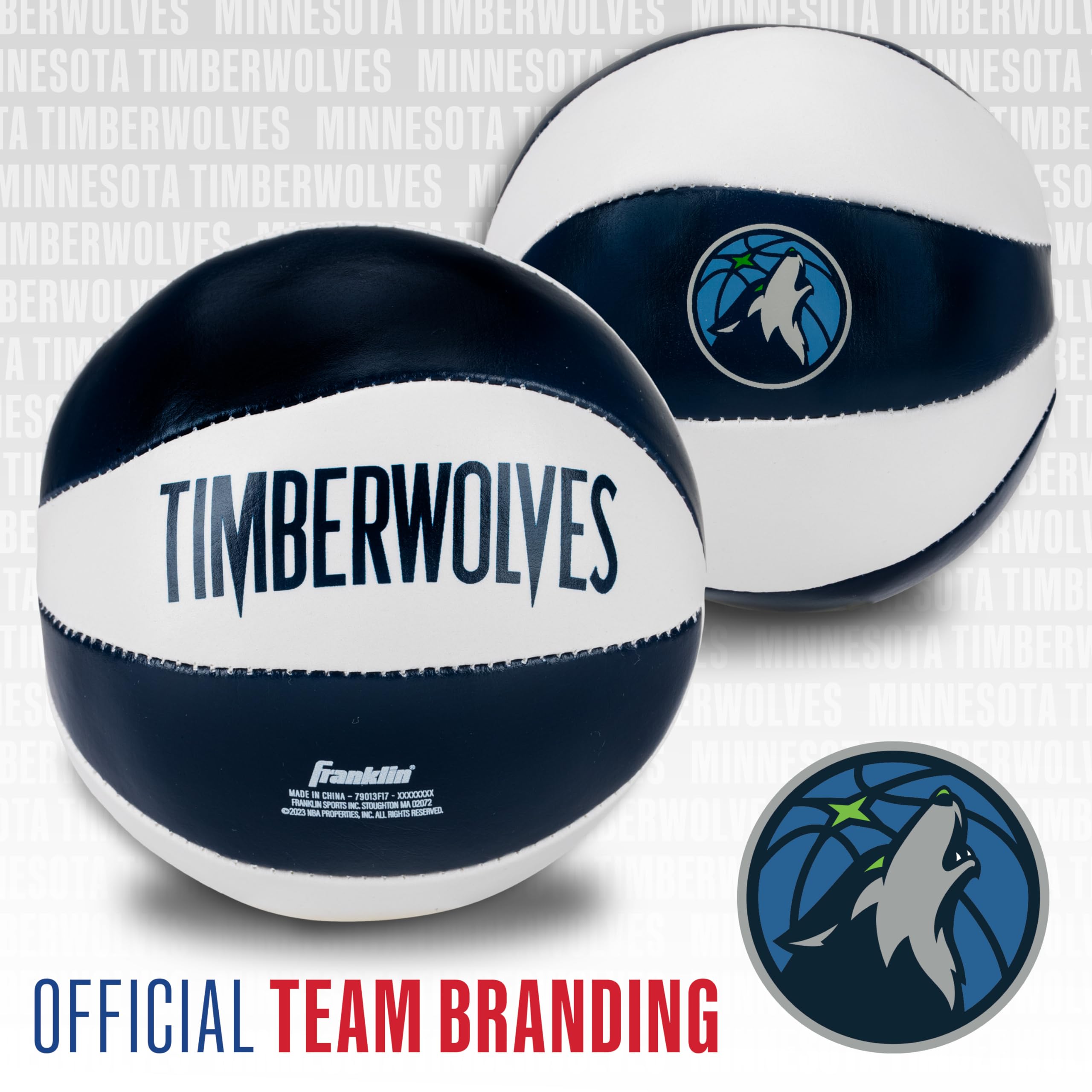 Franklin Sports NBA Mini Basketballs - 2 Pack Kids Soft Toy Balls for Indoor & Door Hoops - Perfect for Young NBA Fans Playtime
