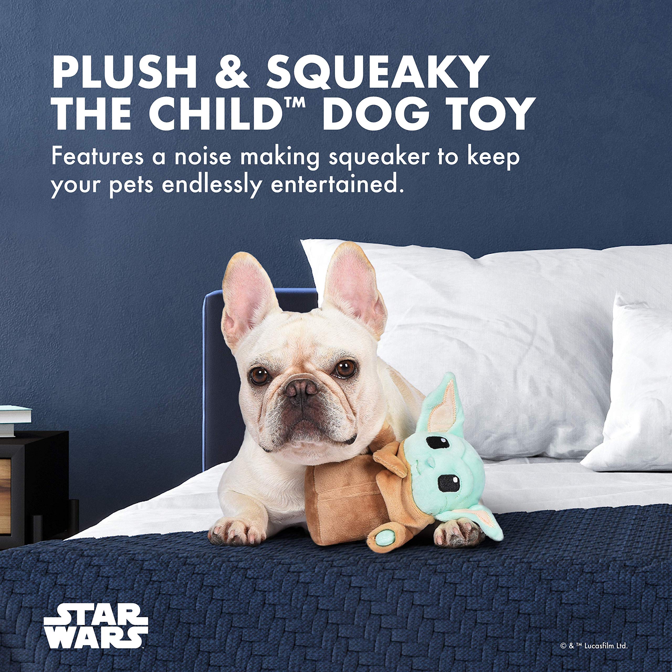 Star Wars The Mandalorian Plush Dog Toy - 6 Inch Soft Squeaky Pet Toy with Child Figure | Safe Chew Toy for Small & Medium Dogs | Perfect for Playtime, Training & Cuddling