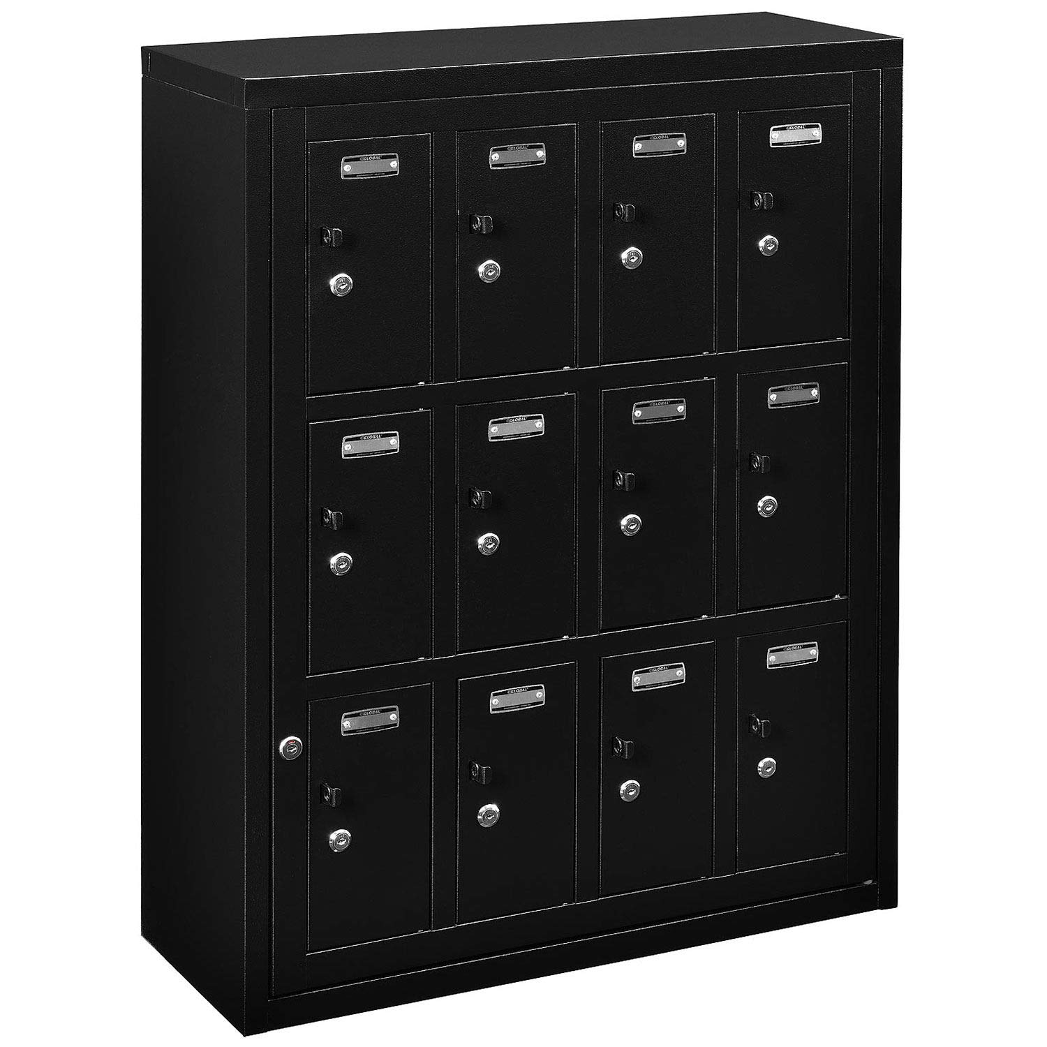 12-Door Tablet & Cell Phone Storage Locker with Keyed Lock & Master Door - Secure Charging Station for Schools, Offices & Gyms - Industrial Grade Mobile Device Storage Solution