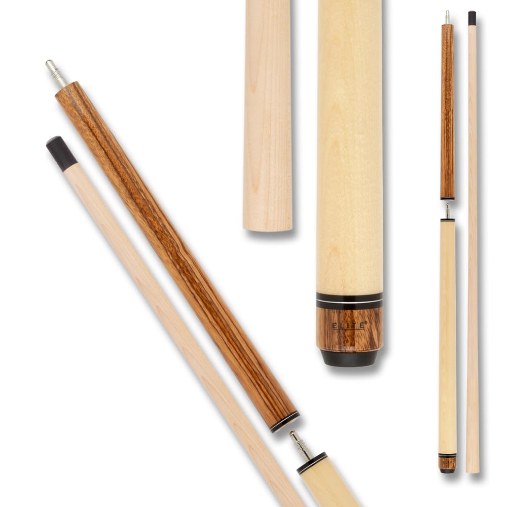 Elite ELBJZ Break Jump Pool Cue - Premium Maple Wood with Zebrawood Inlays for Powerful Breaks & Jumps | Perfect for Professional Billiards & Tournament Play