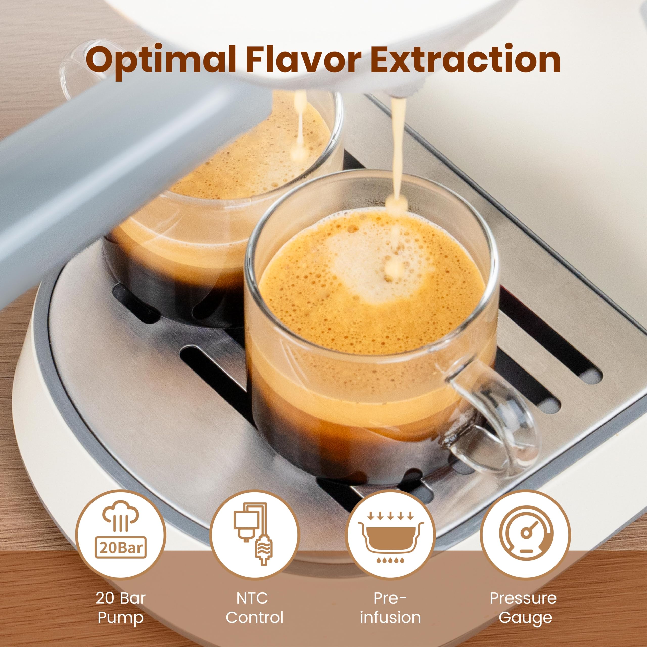 Gevi 20 Bar Super-Automatic Espresso Machine with Built-in Burr Grinder - 35 Precise Grind Settings, Professional Coffee Maker for Home & Office - Perfect Gift for Coffee Lovers (Ideal for Espresso, Cappuccino & Latte Making)