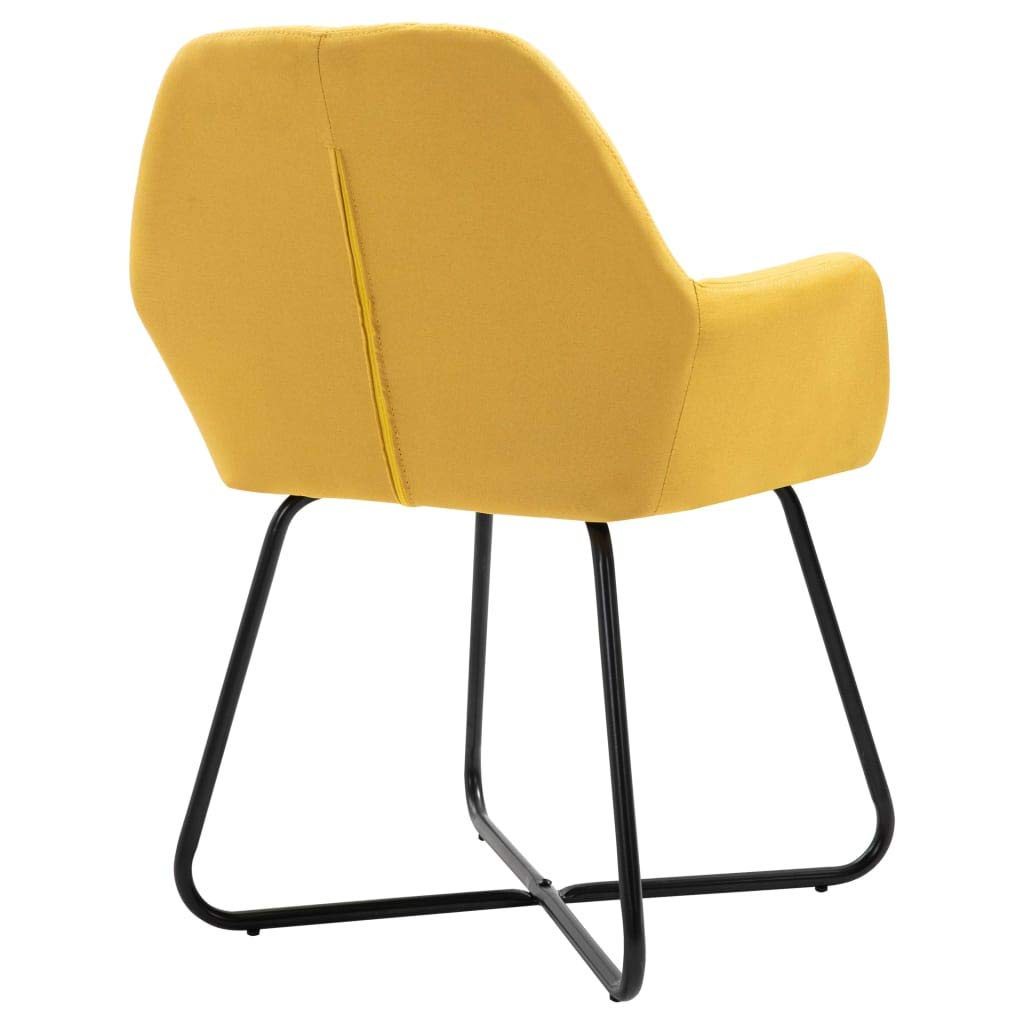 2 Pack Yellow Fabric Dining Chairs - Modern Comfortable Kitchen Chairs Set for Dining Room, Living Room, Bedroom & Restaurant | Perfect for Family Gatherings & Home Decor