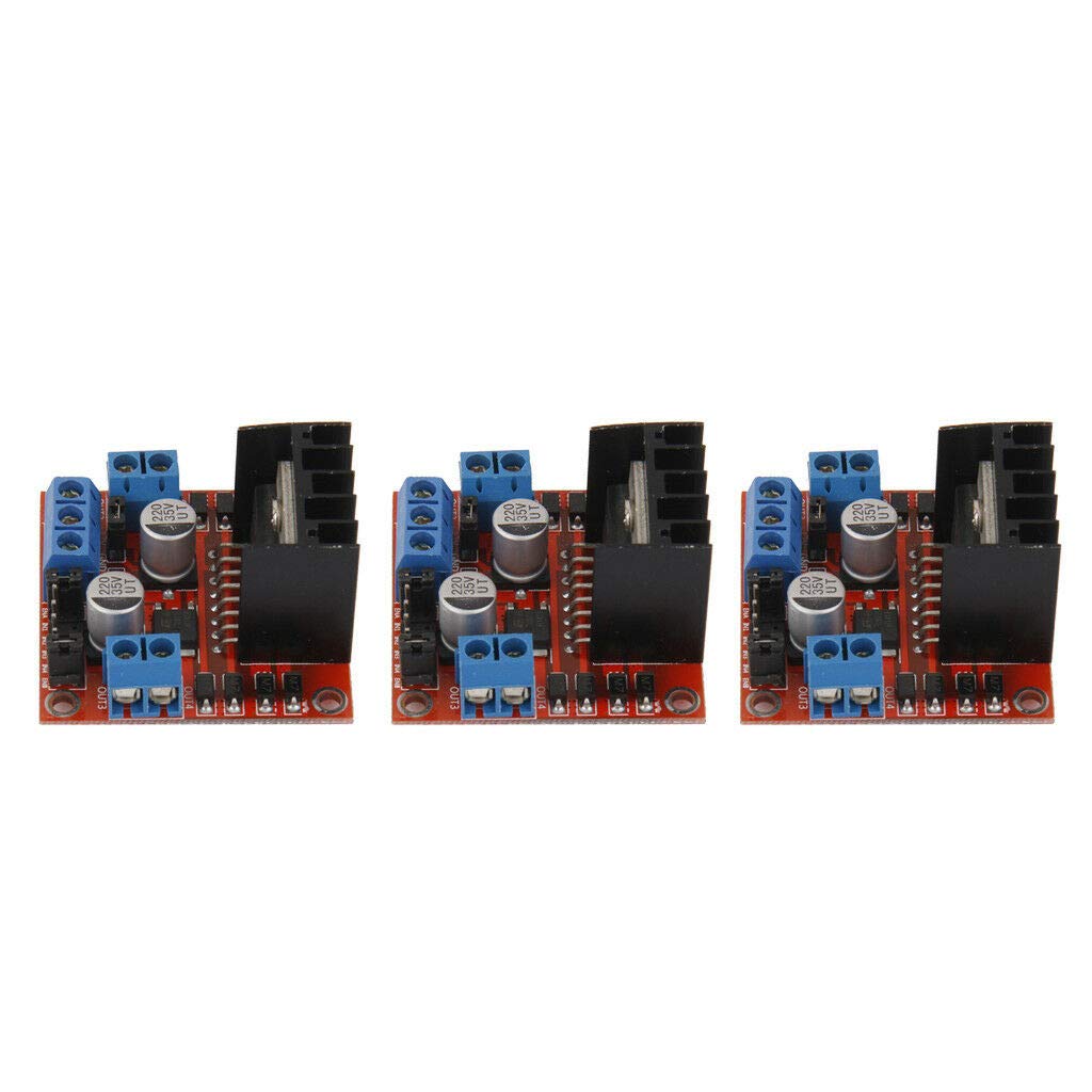 PRAV® 3 L298N Dual H Bridge DC Stepper Motor Driver Controller Board Module for Arduino, Robotics, CNC, and DIY Electronics Projects - Perfect for Motor Control in Automation Systems and Prototyping