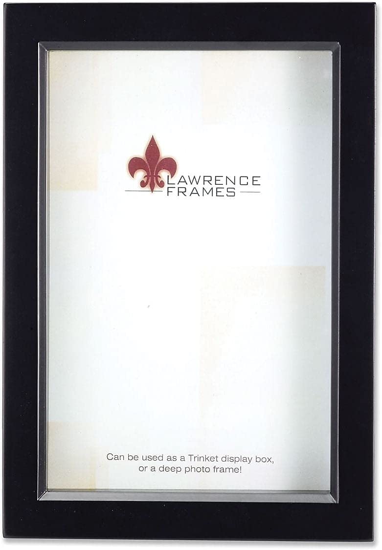 Lawrence Frames 4x6 Inch Black Wooden Shadow Box Picture Frame - Display 4x6 Photos, Artwork & Memorabilia - Perfect for Home Decor, Wall Display & Gift Giving (795046)