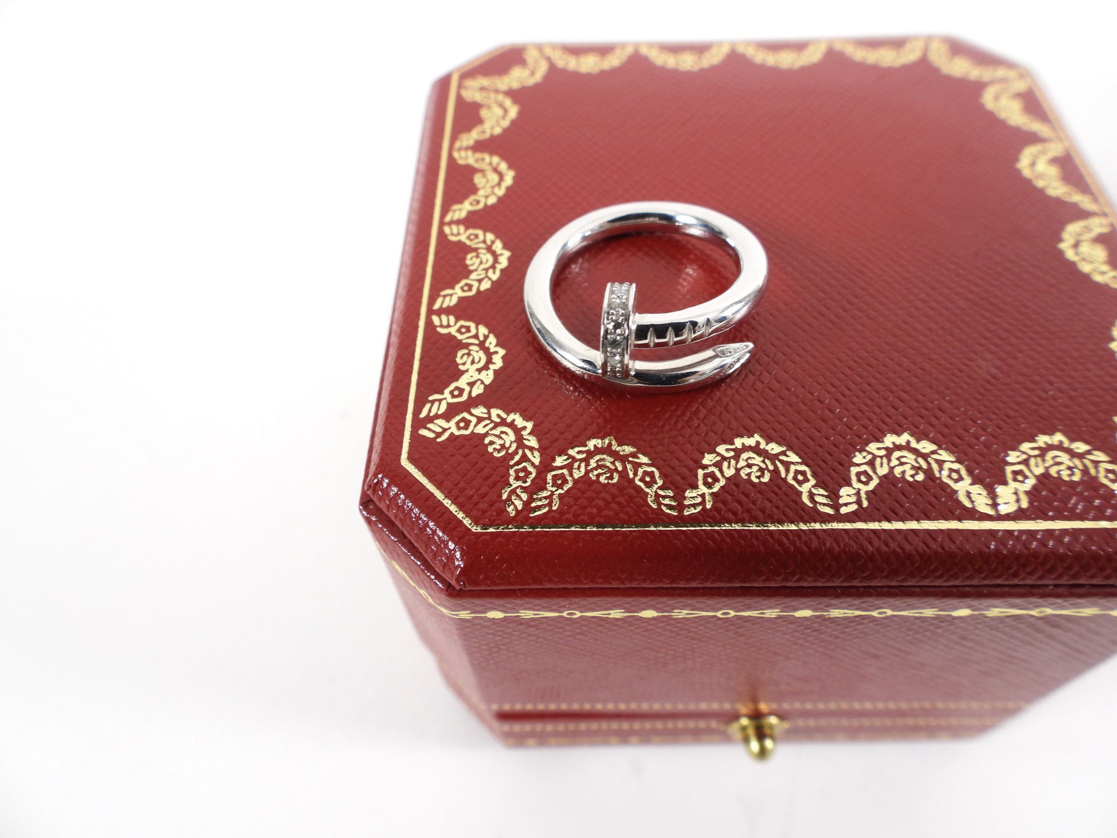 Cartier Juste un Clou 18k White Gold Diamond Ring - Size 5.25 (US 50) - Luxury Jewelry for Women, Perfect for Weddings, Anniversaries & Special Occasions