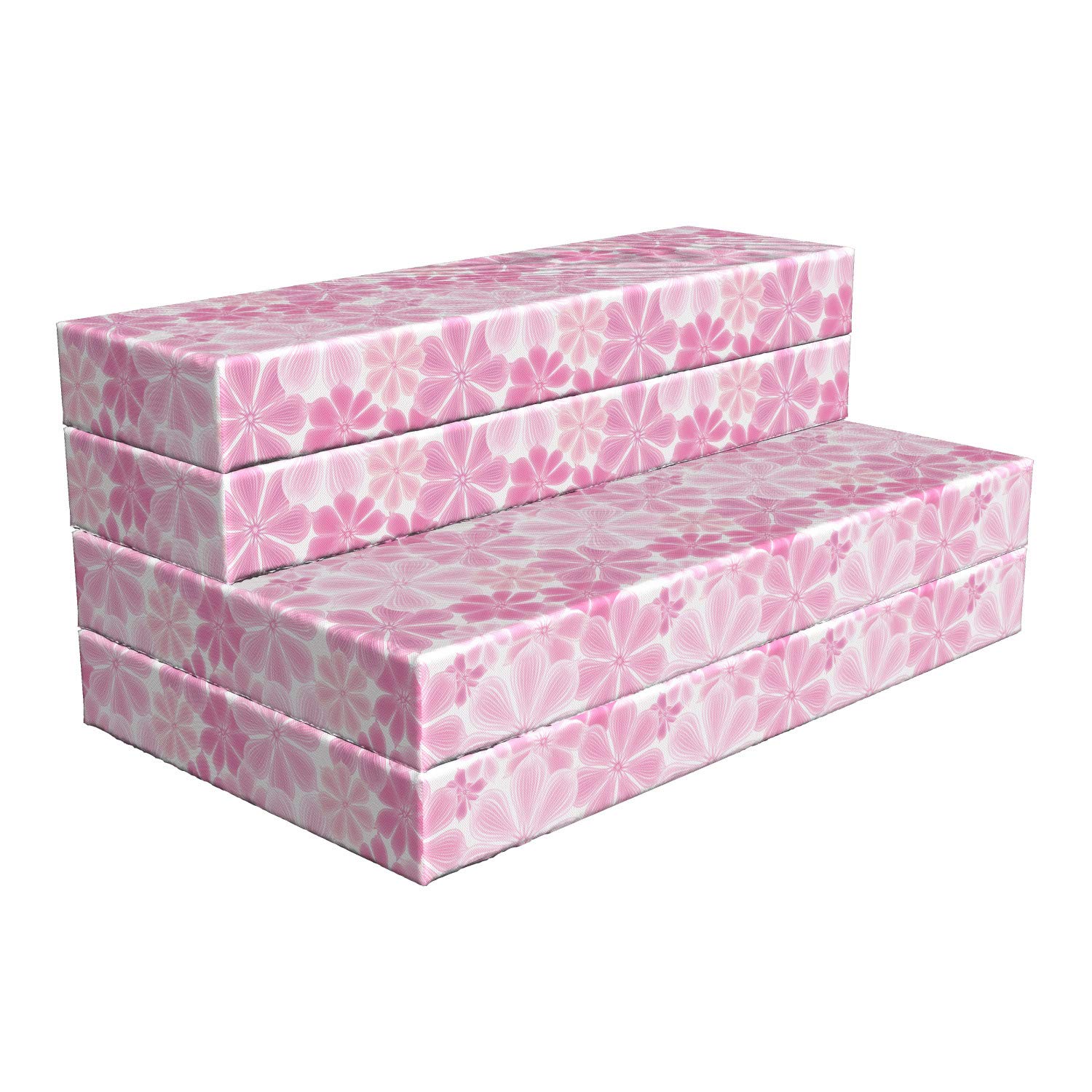 Lunarable Pale Pink Foldable Mattress with Floral Design - 78.7