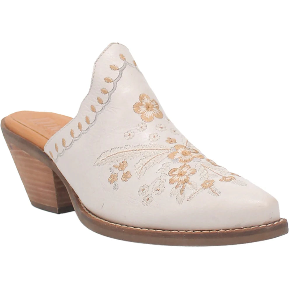 Wildflower Lad Mule with Embroidered White Design - Comfortable Slip-On Shoes for Men, Casual & Outdoor Wear