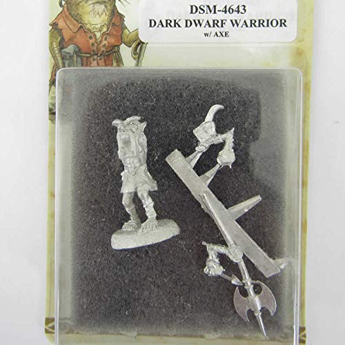 Dark Dwarf Warrior with Axe - Premium Miniature Figure for Tabletop RPG, D&D, Warhammer & Collectors | Diterlizzi Masterworks Dark Sword Miniatures | Perfect for Fantasy Gaming & Display