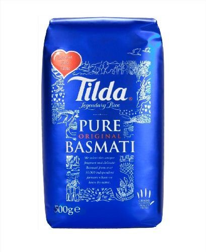 Premium Tilda Pure Basmati Rice - 500g (1.1 lb) Long Grain White Rice | Authentic Indian Rice for Biryani, Pulao & Daily Cooking | Non-GMO & Gluten-Free