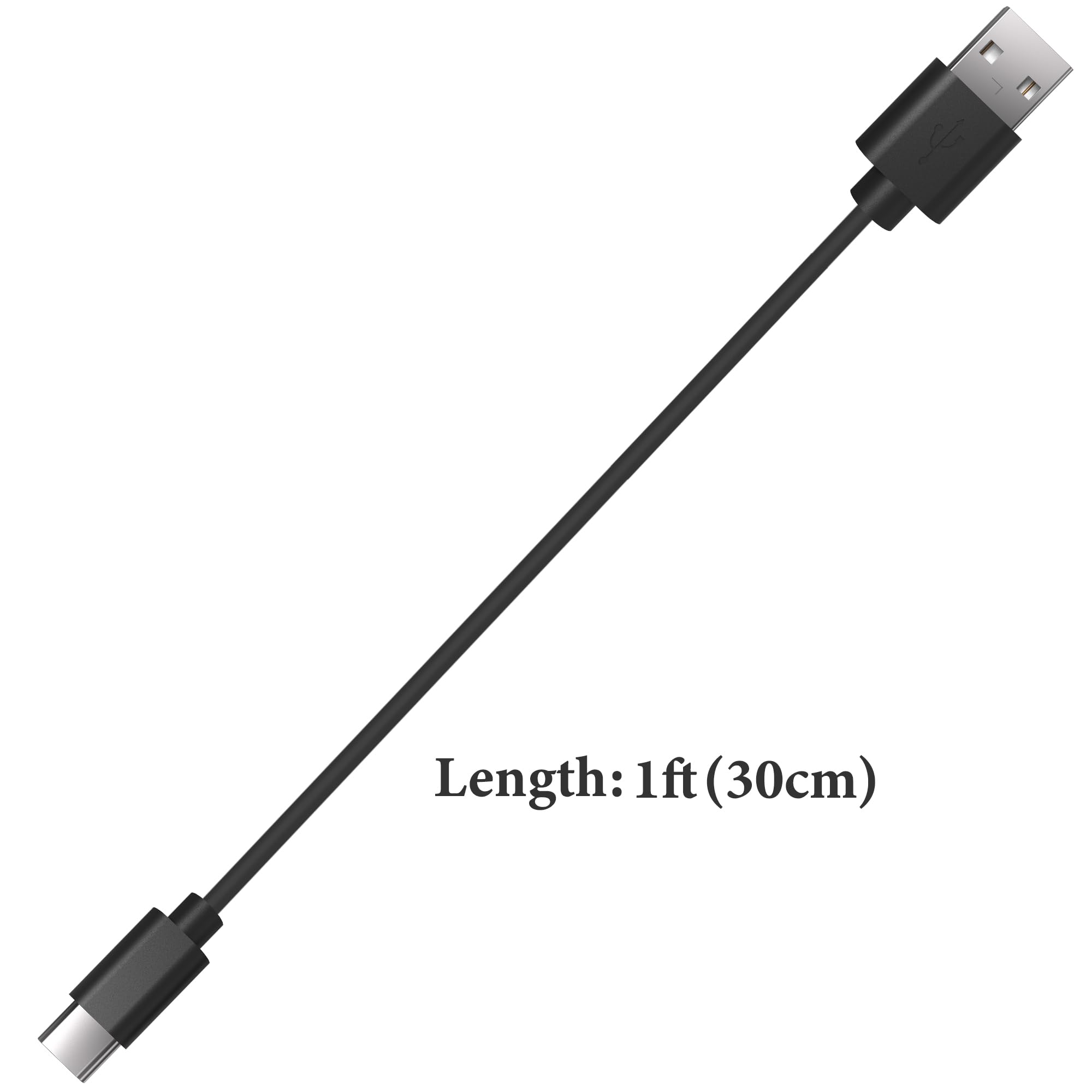 Geekria 2-Pack 1ft USB to USB-C Charger Cable - Compatible with Skullcandy Dime EVO/3 Push XT Indy Evo Hesh Headphones - Fast Charging Replacement Power Cord (30cm Short Cable) - Perfect for Travel, Office, and Home Charging