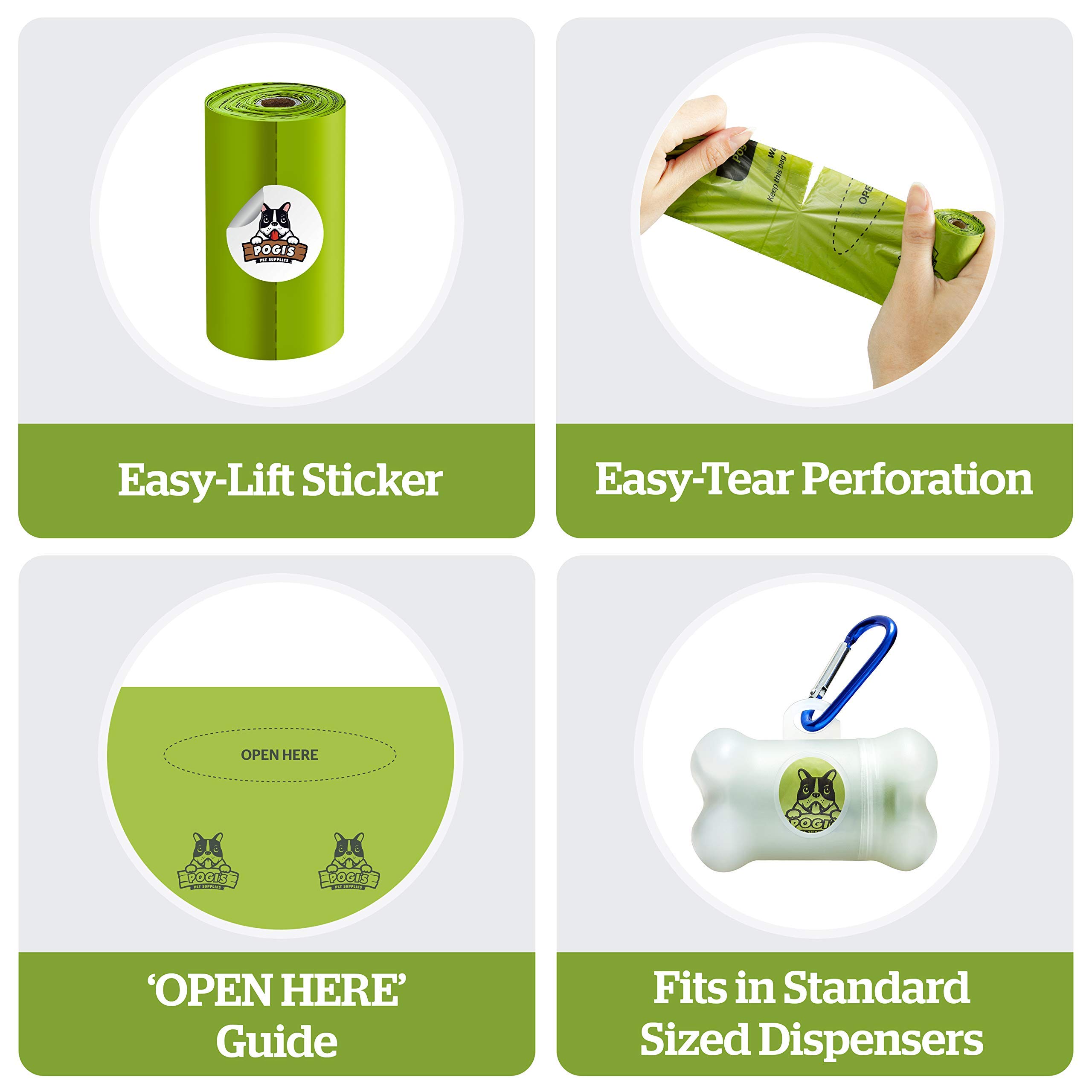 Pogi’s Dog Poop Bags - 30 Unscented Rolls (450 Count) - Leak-Proof & Extra Large Dog Waste Bags - Ultra Thick & Durable for Easy Cleanup - Perfect for Walks, Parks, and Travel