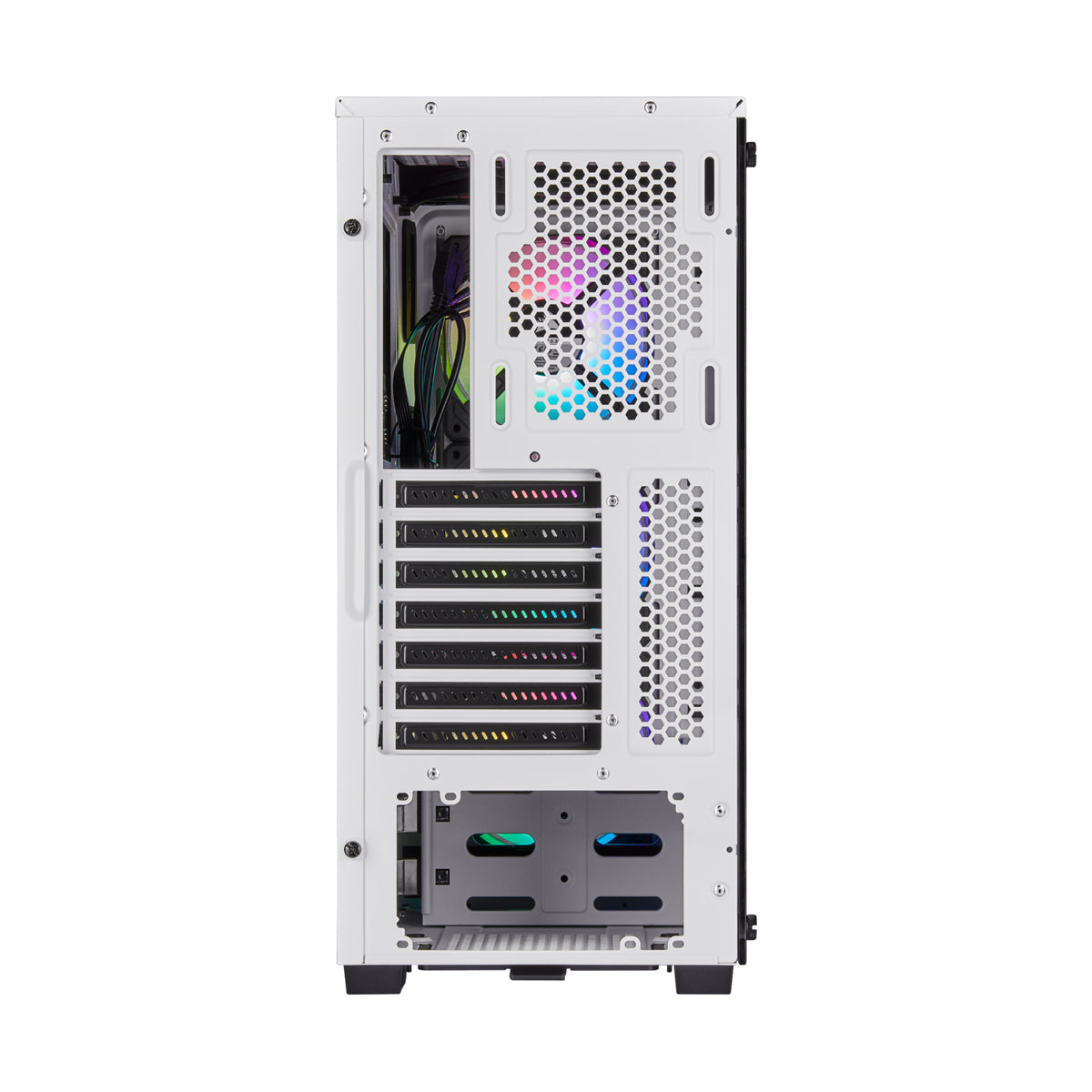 Corsair iCUE 220T RGB Tempered Glass Mid Tower ATX PC Case - White | High Airflow Gaming Computer Case with 3 RGB Fans | Perfect for Gaming Setup & Streaming Studio