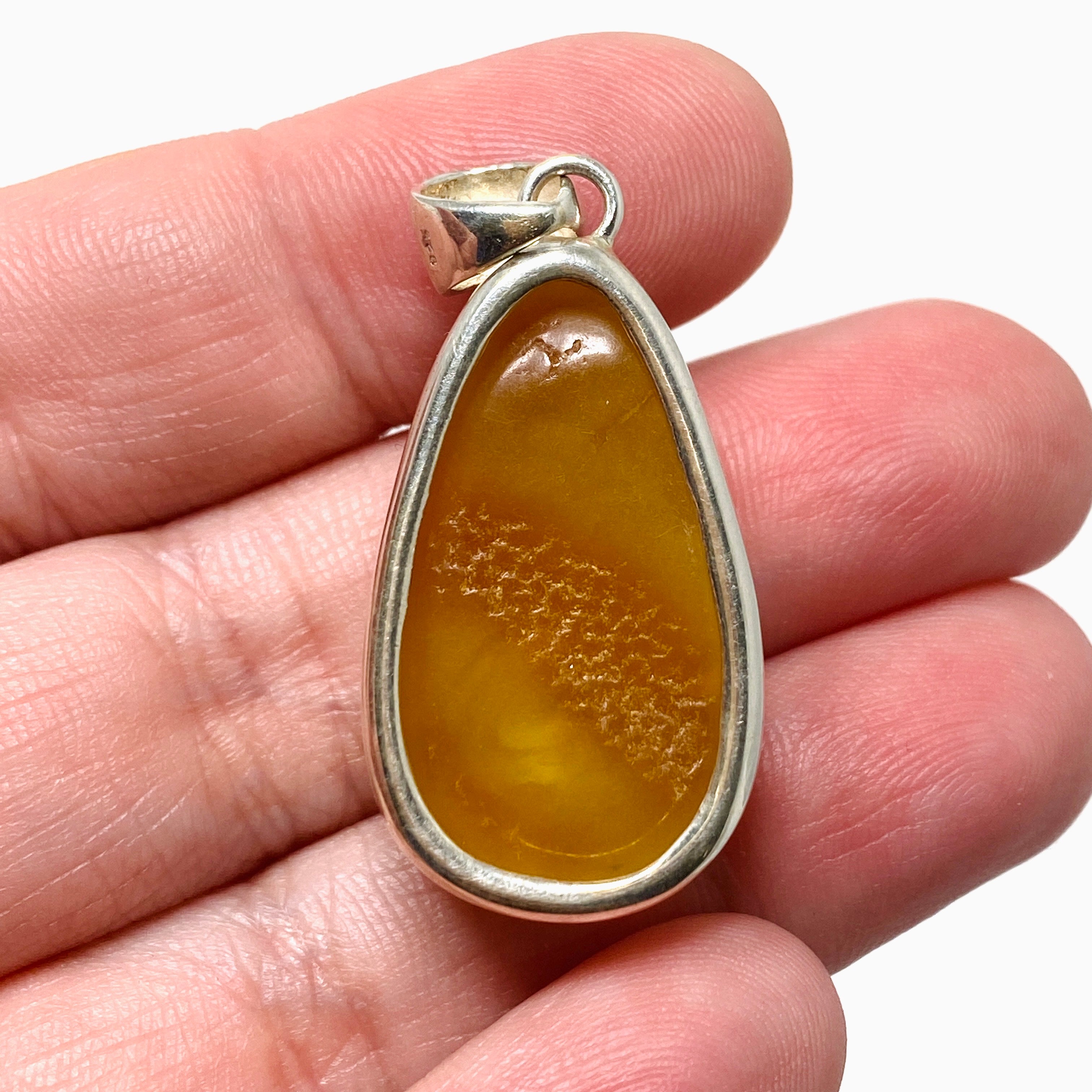 Natural Amber Teardrop Pendant Necklace - Genuine Baltic Amber Jewelry KPGJ4341 for Women, Gift for Her, Perfect for Everyday Wear & Special Occasions