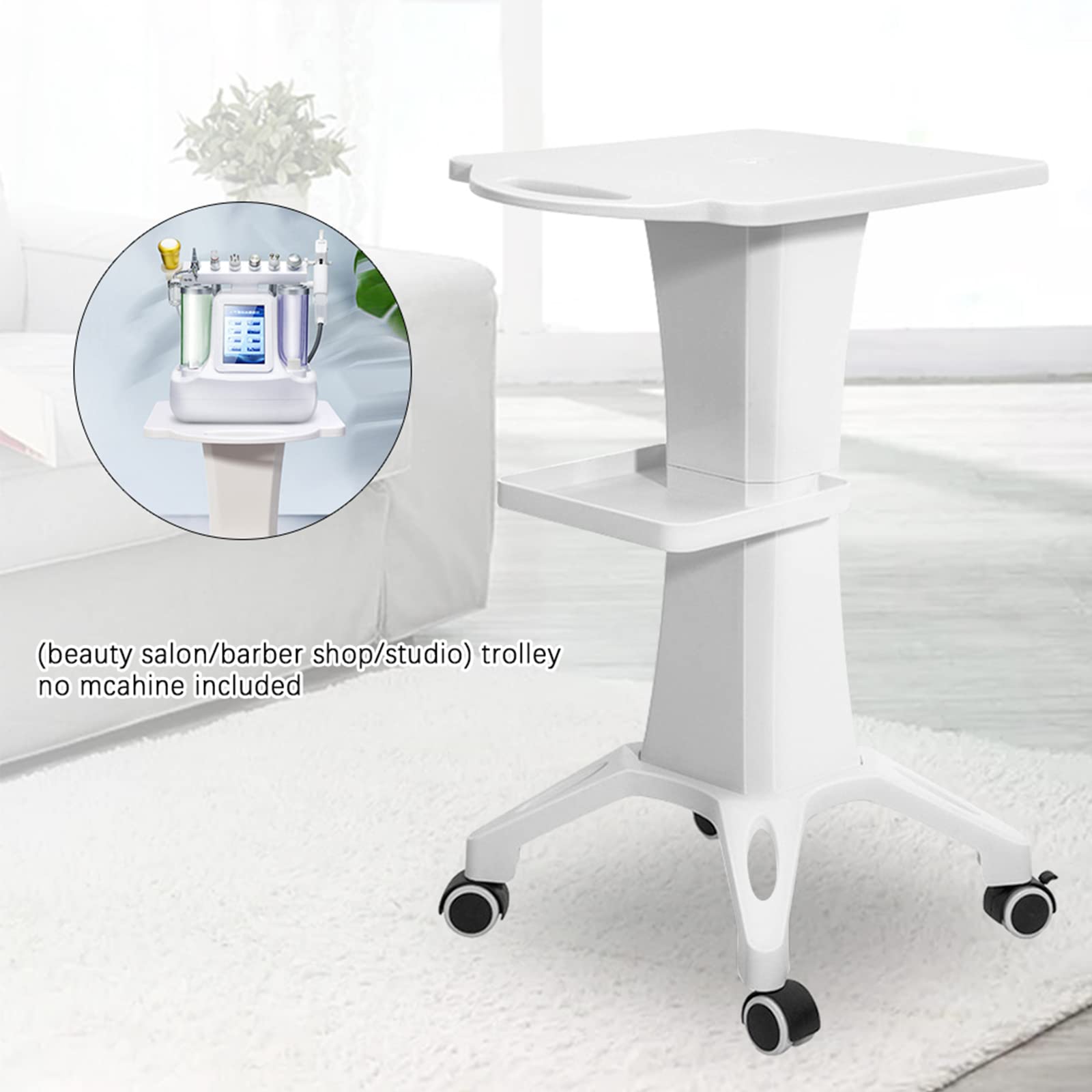 Professional Salon Trolley Cart with 4 Wheels - Beauty Salon Rolling Utility Cart with Storage Tray for Hair Styling Tools & Supplies | Perfect for Salon Stations, Home Hairdressing & Mobile Beauty Services