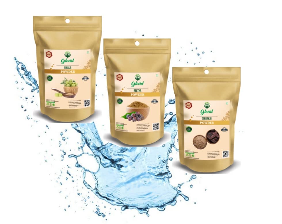 **Organic Amla, Reetha & Shikakai Hair Powder Combo Pack – Natural Ayurvedic Hair Care for Growth, Shine & Scalp Health (150g, Pack of 3) | Ideal for DIY Hair Masks, Scalp Treatments & Chemical-Free Hair Cleansing**