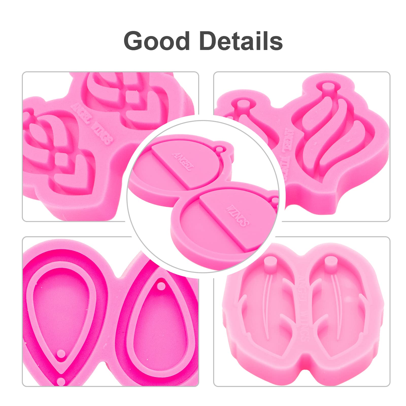 105Pcs Silicone Resin Molds Kit for Jewelry Making - 5 Earring Molds with Hooks, Epoxy Casting Molds for DIY Unique Earrings, Resin Craft Supplies - Perfect for Handmade Jewelry, Gifts & Home Decor Projects