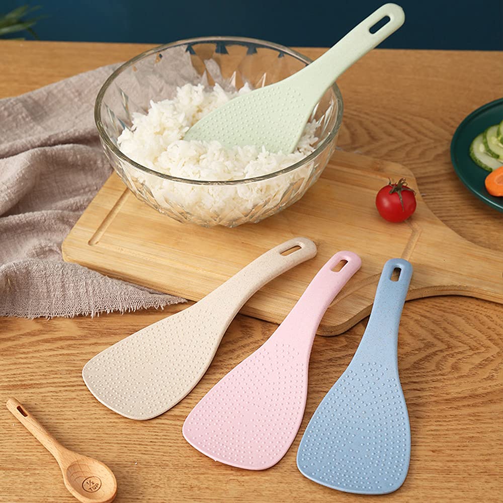 Vctitil Rice Paddle - Wheat Straw Non-Stick Rice Spoon, Rice Scooper & Cooker Shovel - Eco-Friendly Kitchen Utensil for Cooking, Serving & Meal Prep - Perfect for Rice Cookers, Stirring & Serving Dishes