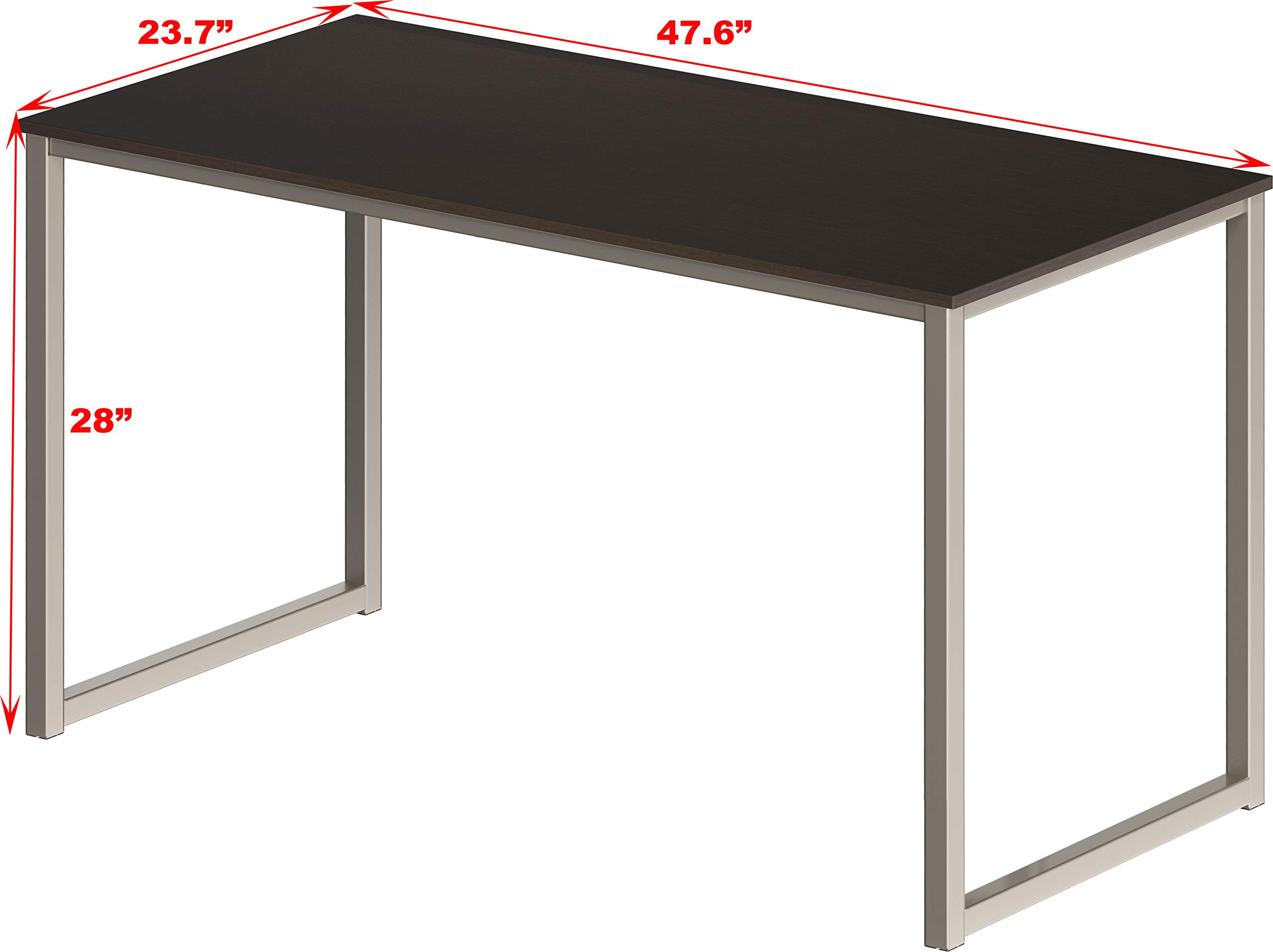 SHW Mission Home Office 48-Inch Computer Desk, Espresso Finish - Modern Writing Desk for Small Spaces, Study Table for Students, Workstation for Home Office & Remote Work