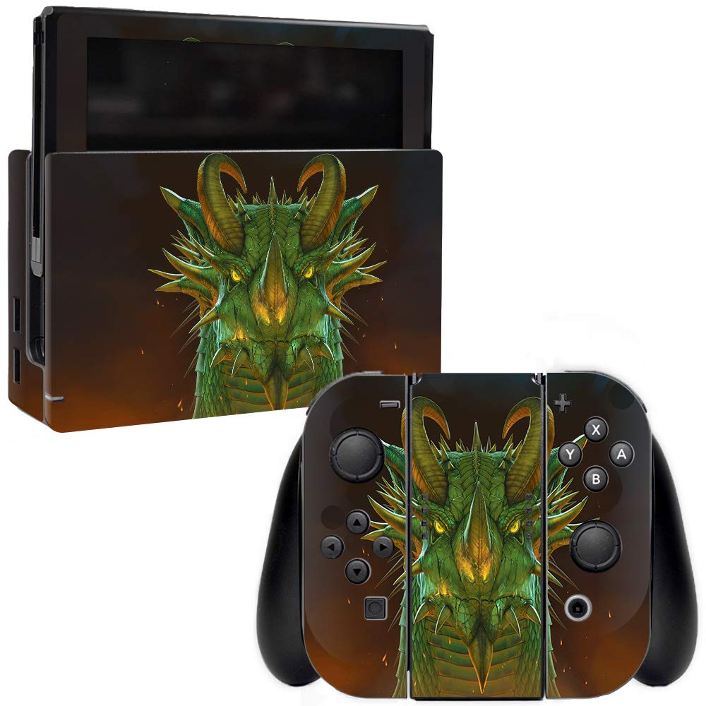 MightySkins Protective Vinyl Decal Wrap Cover for Nintendo Switch - Dragon Portrait Design | Durable, Easy to Apply & Remove | Made in USA | Perfect for Gaming, Travel & Personalization