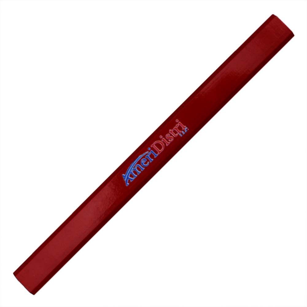 Personalized Carpenter Pencils Bulk - 10 Pack with Red Body & Lead - for Woodworking & Construction