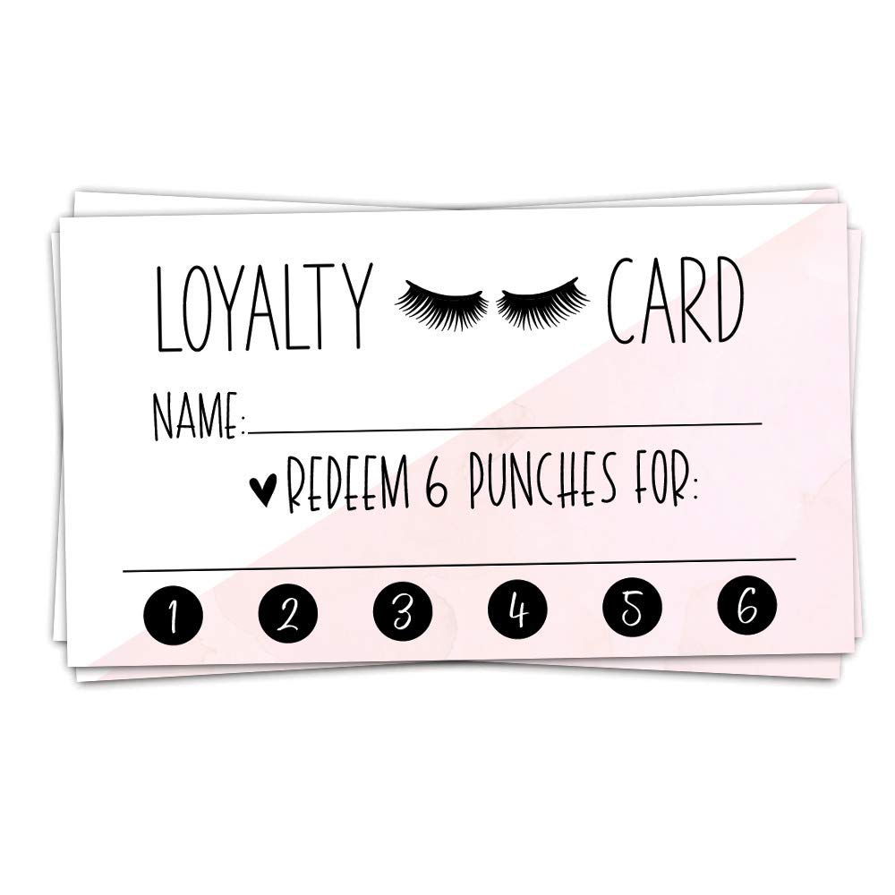 100-Pack Customizable Loyalty Punch Cards for Eyelash Extensions & Lash Business - Reward Program Incentive Cards for Salon Clients & Beauty Professionals - Perfect for Lash Artists, Stylists & Small Businesses