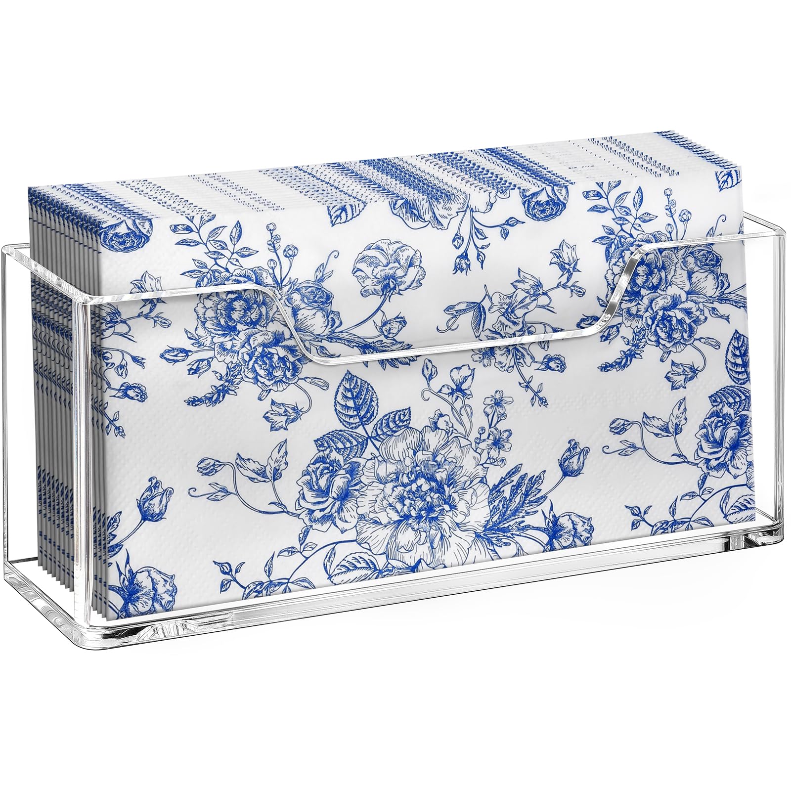 Clear Acrylic Vertical Towel Holder - Waterproof Splash-Proof Napkin Dispenser for Bathroom, Kitchen, Dining Table - Modern Disposable Hand Towel Organizer for Home, Hotel & Office Use - Perfect for Guest Bathrooms, Restaurant Countertops & Kitchen Islands