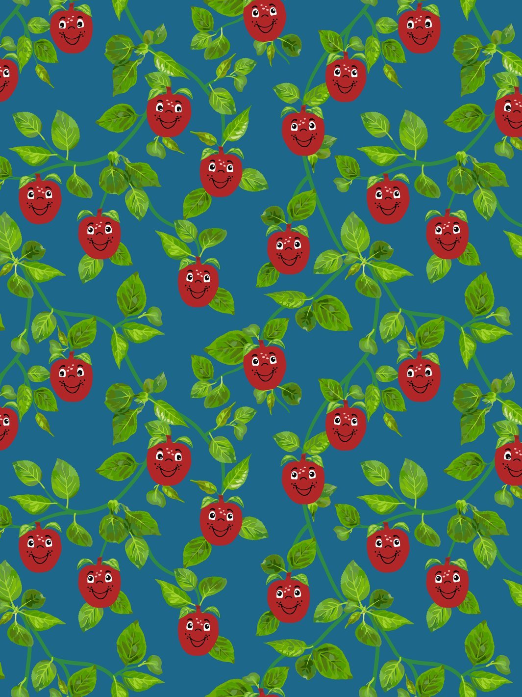 Fisher Price™ Happy Apple™ Branches Wallpaper in Cadet Blue - Perfect for Nursery, Kids' Room & Playroom Decor
