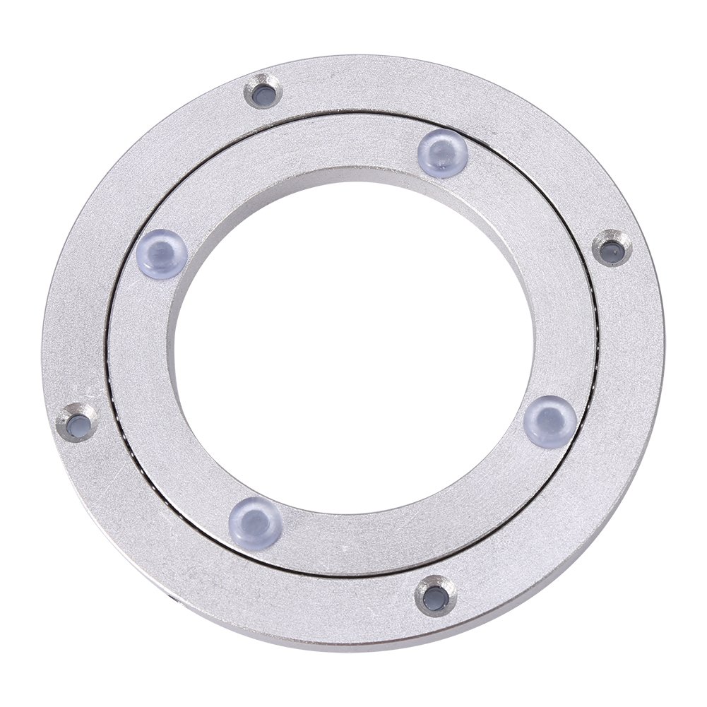 Heavy Duty Aluminum Alloy 360° Rotating Turntable - 4 Inch Round Swivel Plate for Dining Tables, Trade Shows, Kaleidoscope Displays & Smooth Tabletop Serving - Durable Bearing Mechanism for Home & Commercial Use
