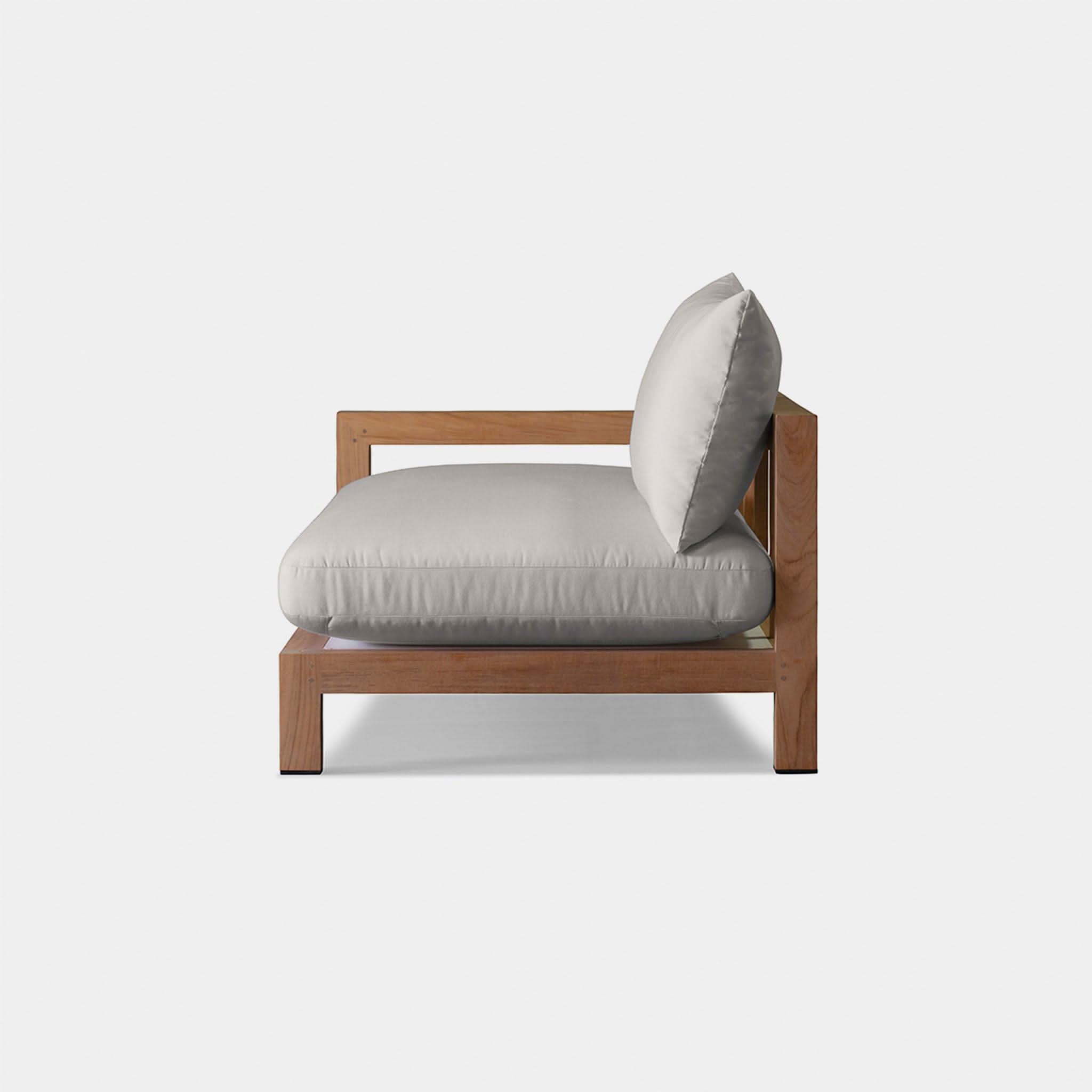 Pacific Teak 2-Seater Outdoor Patio Chair with Single Armrest - Perfect for Poolside, Garden, and Backyard Relaxation