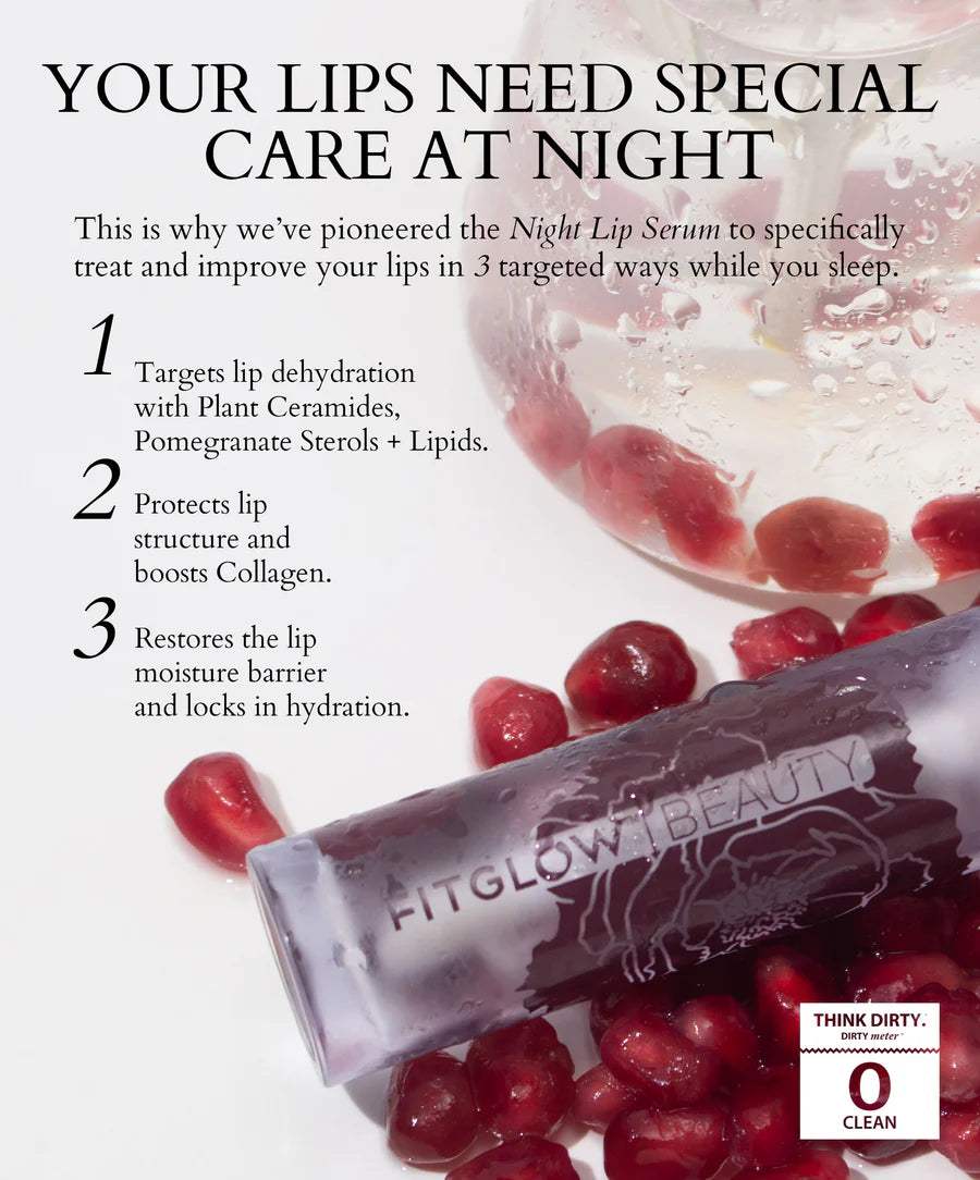 Fitglow Beauty Night Lip Serum DUO - Hydrating & Plumping Lip Treatment for Dry Lips | Overnight Repair & Moisturizing Lip Care | Perfect for Nighttime Use & Daily Lip Care Routine