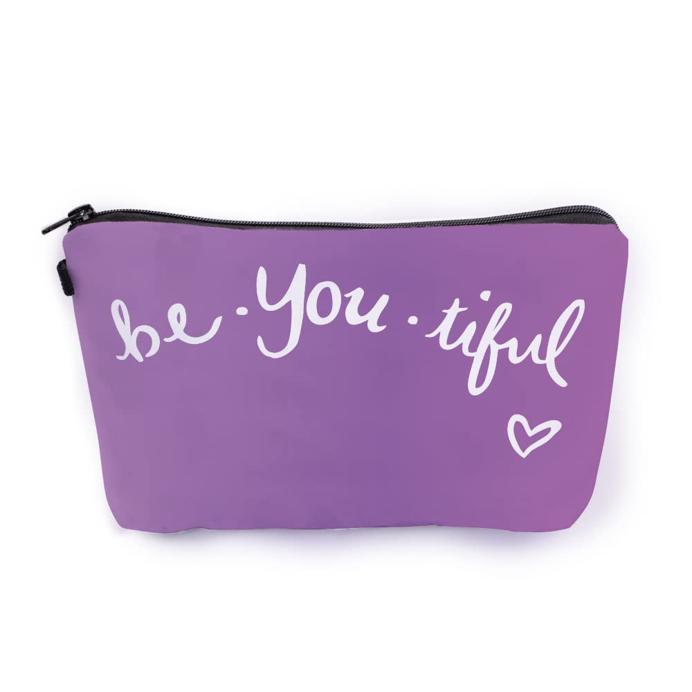 Crazyify Cute Canvas Makeup Pouch for Women - Waterproof Cosmetic Bag with Zipper, Travel Toiletry Organizer - Perfect for Daily Use, Travel, and Gift Giving