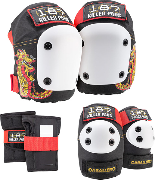 187 6-Pack S/M Caballero Dragon Black Pad Set - Comfortable & Breathable for Daily Wear, Sports & Active Lifestyles