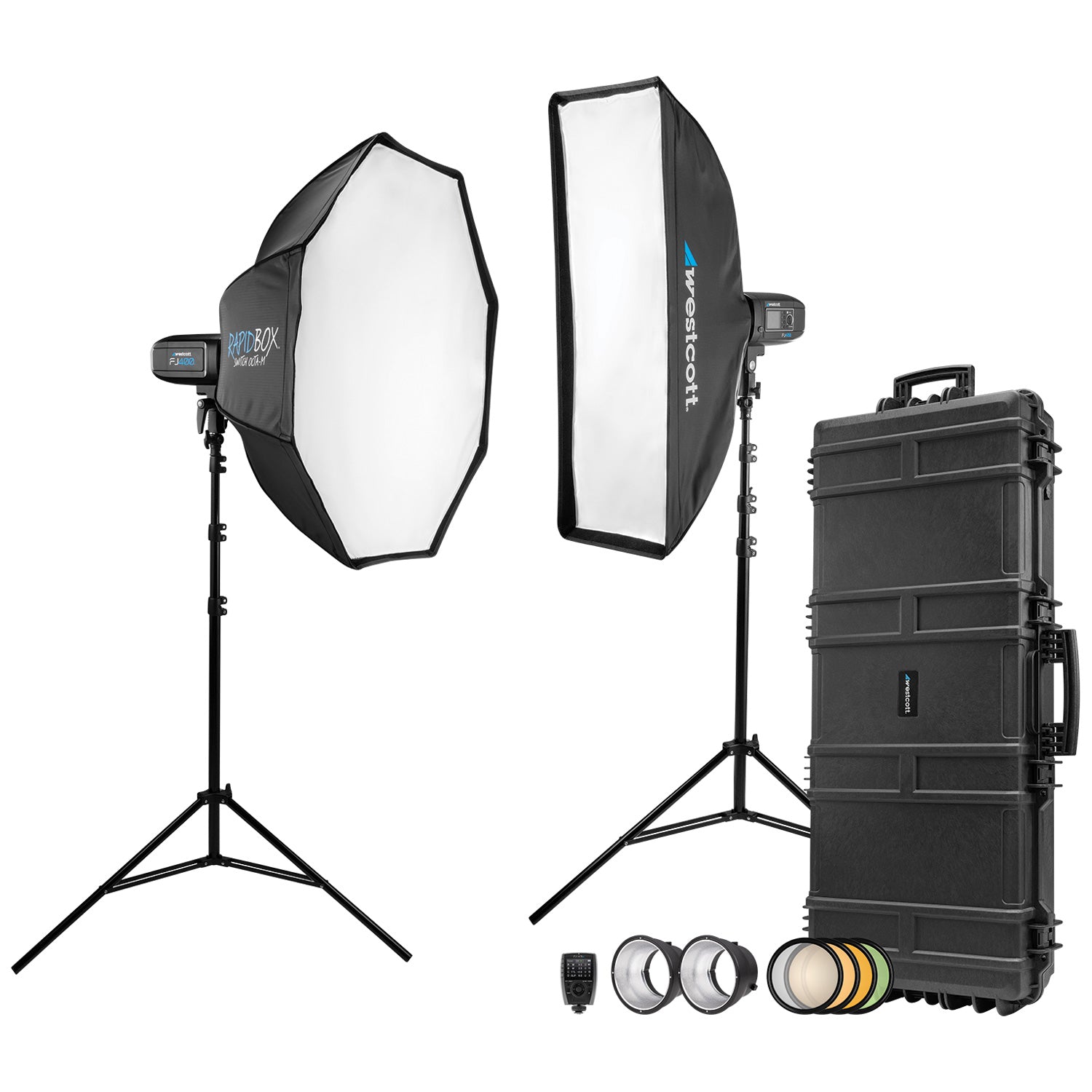 FJ400 Strobe 2-Light Location Hard Case Kit - Professional Photography Lighting for Studio, Events & Outdoor Shoots
