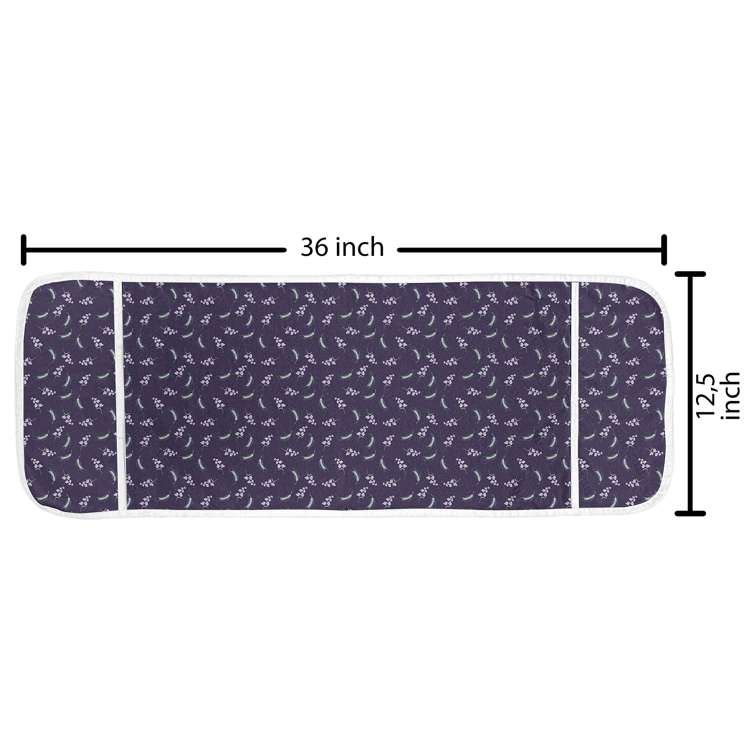 Ambesonne Floral Microwave Cover - Waterproof Lilac Bell Flowers & Wheat Pattern Kitchen Organizer with Pockets, 36