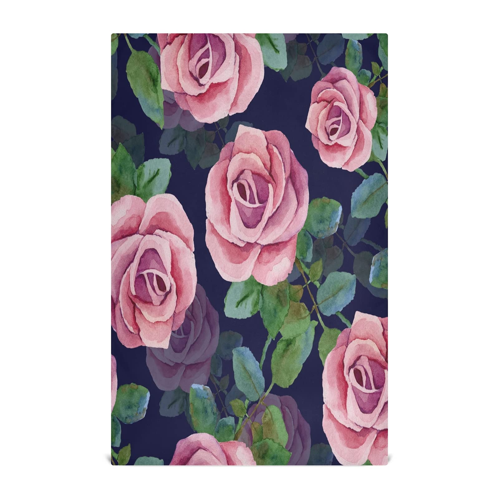Vintage Pink Rose Decorative Kitchen Dish Towels - Soft & Absorbent 18x28 Inch Hand Towels for Cooking, Cleaning & Drying Dishes - Perfect for Farmhouse, Cottage & Vintage Style Kitchens