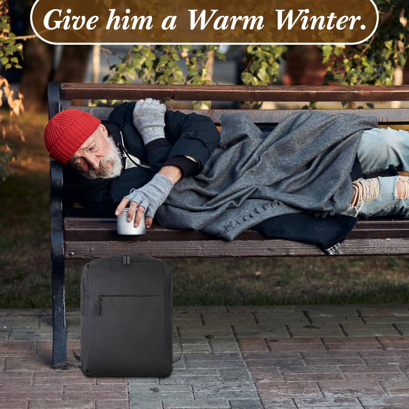 12-Piece Homeless Care Kit - Travel Size Toiletries, Winter Hat, Scarves, Gloves, Socks & Backpack - Emergency Survival Supplies for Homeless Shelters, Charity Donations & Cold Weather Preparedness